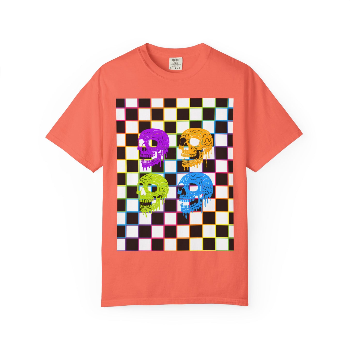 Vibrant Skull Graphic T-Shirt, Unisex Tee, Halloween Outfit, Alternative Fashion, Festival Wear, Casual Street Style