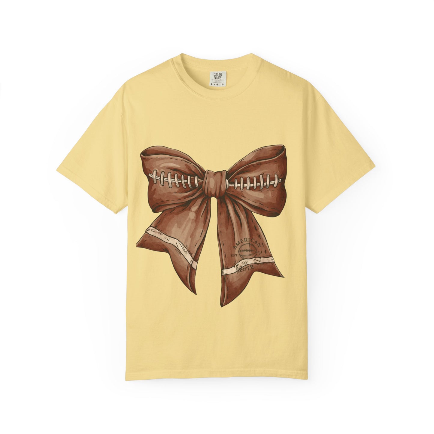 Football Bow T-Shirt: Unisex Casual Wear for Game Day Apparel