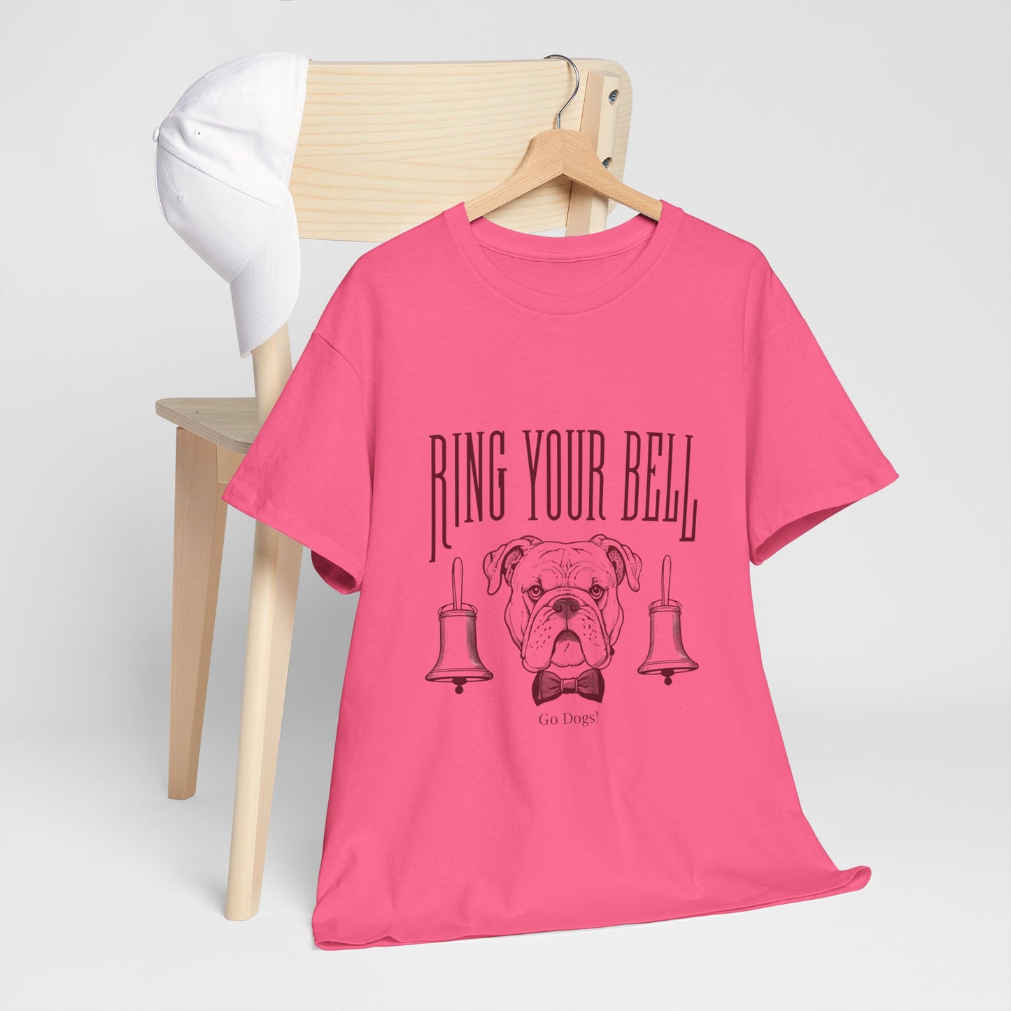 Dog Lover's Unisex Heavy Cotton Tee | 'Ring Your Bell' Shirt, Bulldog Tee, Pet Owner Gift, Funny Dog Apparel, Casual Wear