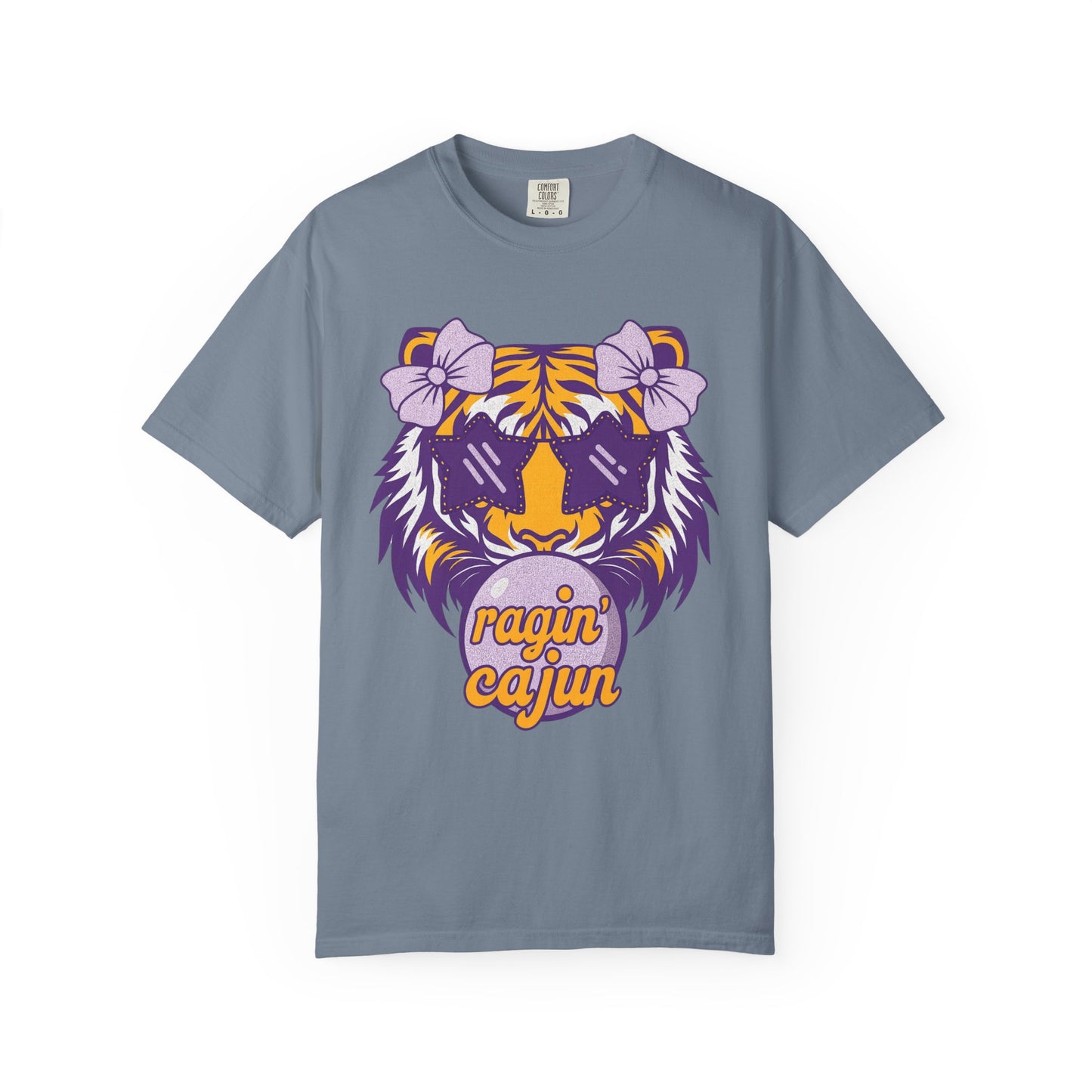 Ragin Cajun Bow Bubble Tiger T-Shirt - Casual Wear and Gift for Animal Lovers