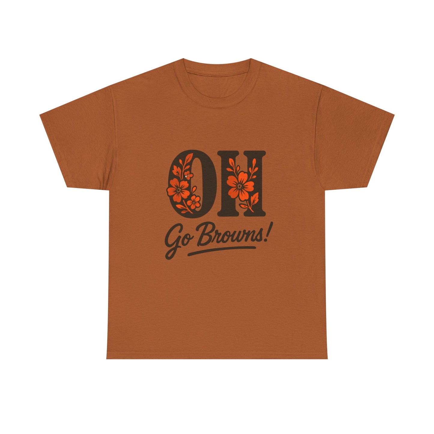 OH Go Browns Floral Unisex Tee, Fan Apparel, Game Day Shirt, Casual Wear, Gift for Sports Lovers