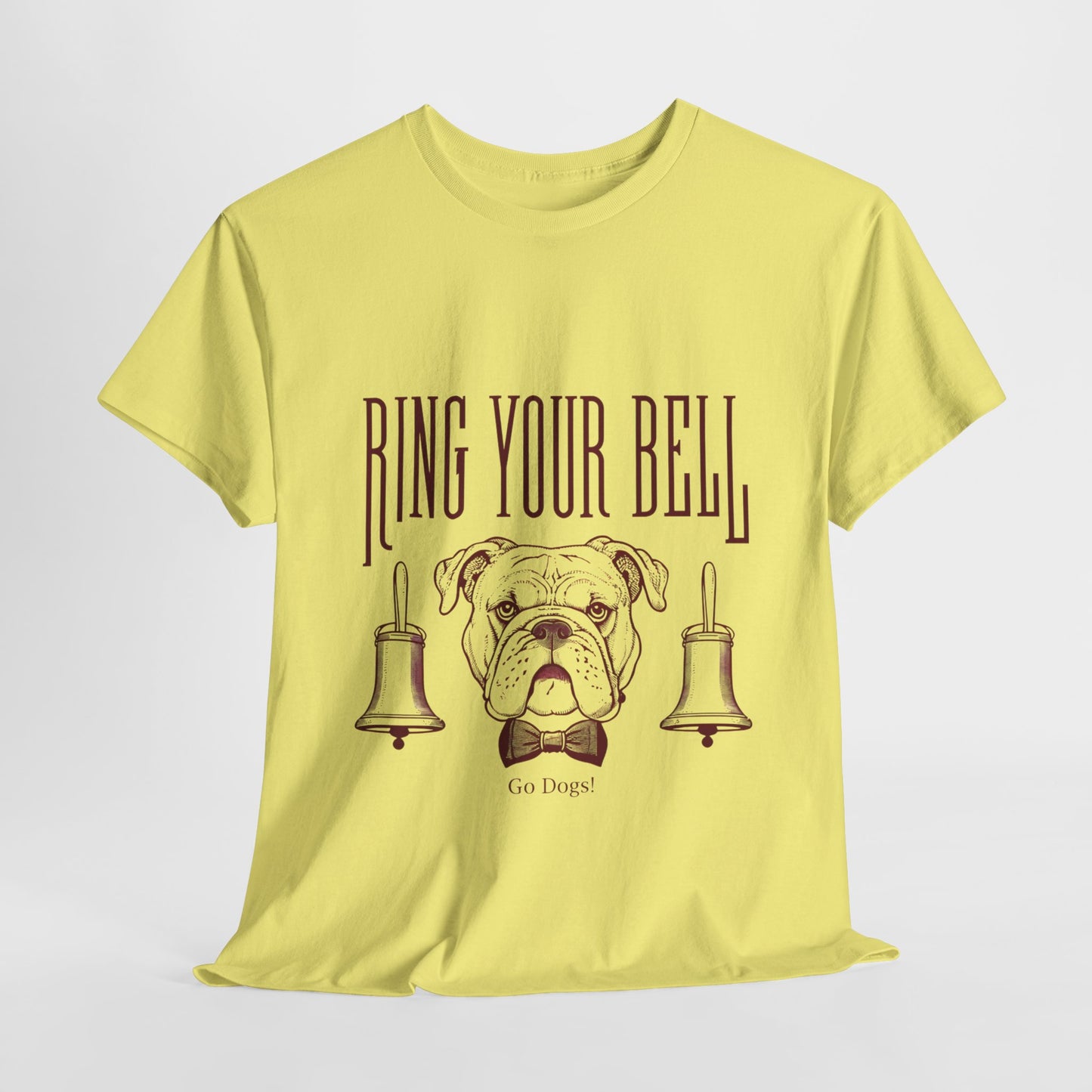 Dog Lover's Unisex Heavy Cotton Tee | 'Ring Your Bell' Shirt, Bulldog Tee, Pet Owner Gift, Funny Dog Apparel, Casual Wear
