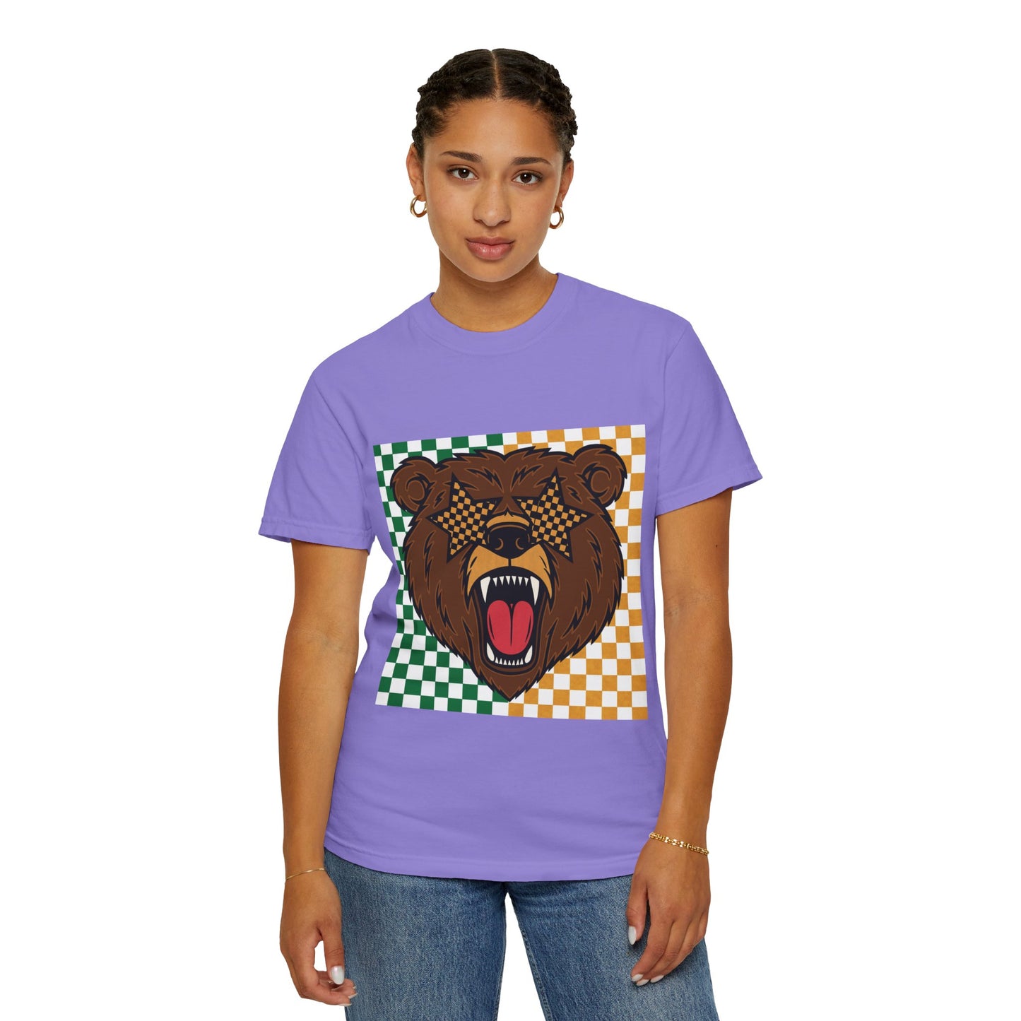 Checkered BU Bear Unisex T-shirt