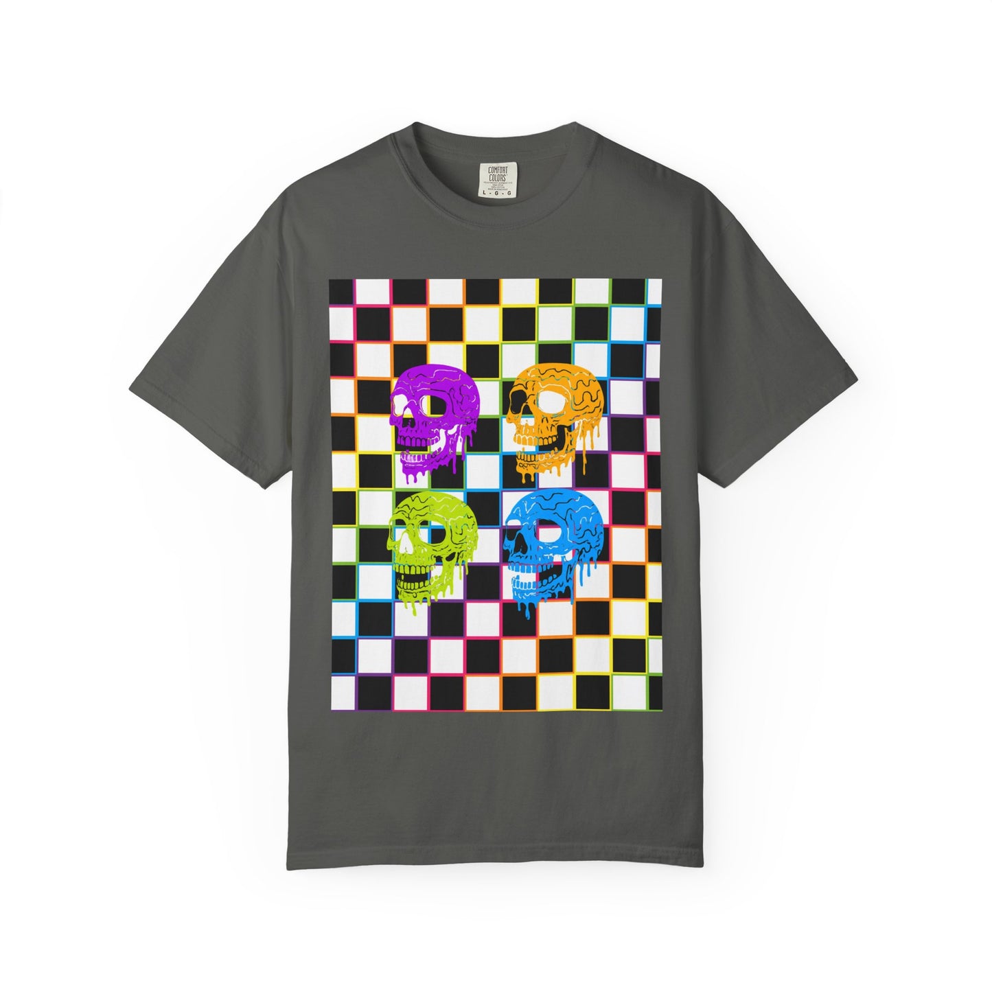 Vibrant Skull Graphic T-Shirt, Unisex Tee, Halloween Outfit, Alternative Fashion, Festival Wear, Casual Street Style