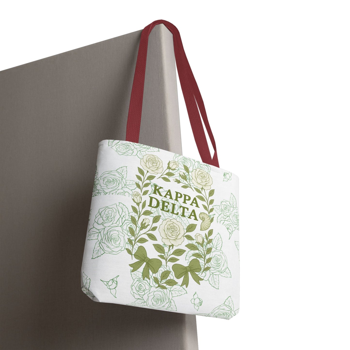Elegant Kappa Delta Tote Bag, Floral AOP Design, Sorority Bag, Gift for Sisters, Eco-Friendly Shopping Bag