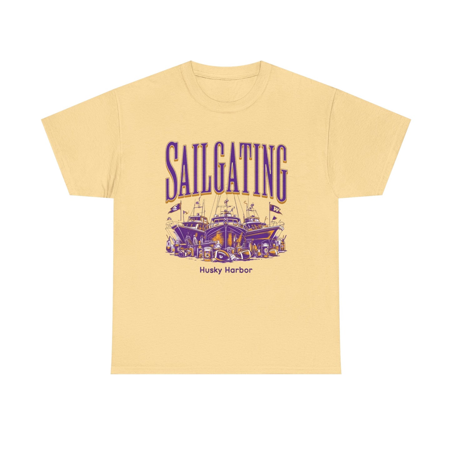 Sailgating Tee - Washington Huskies Unisex Heavy Cotton Shirt