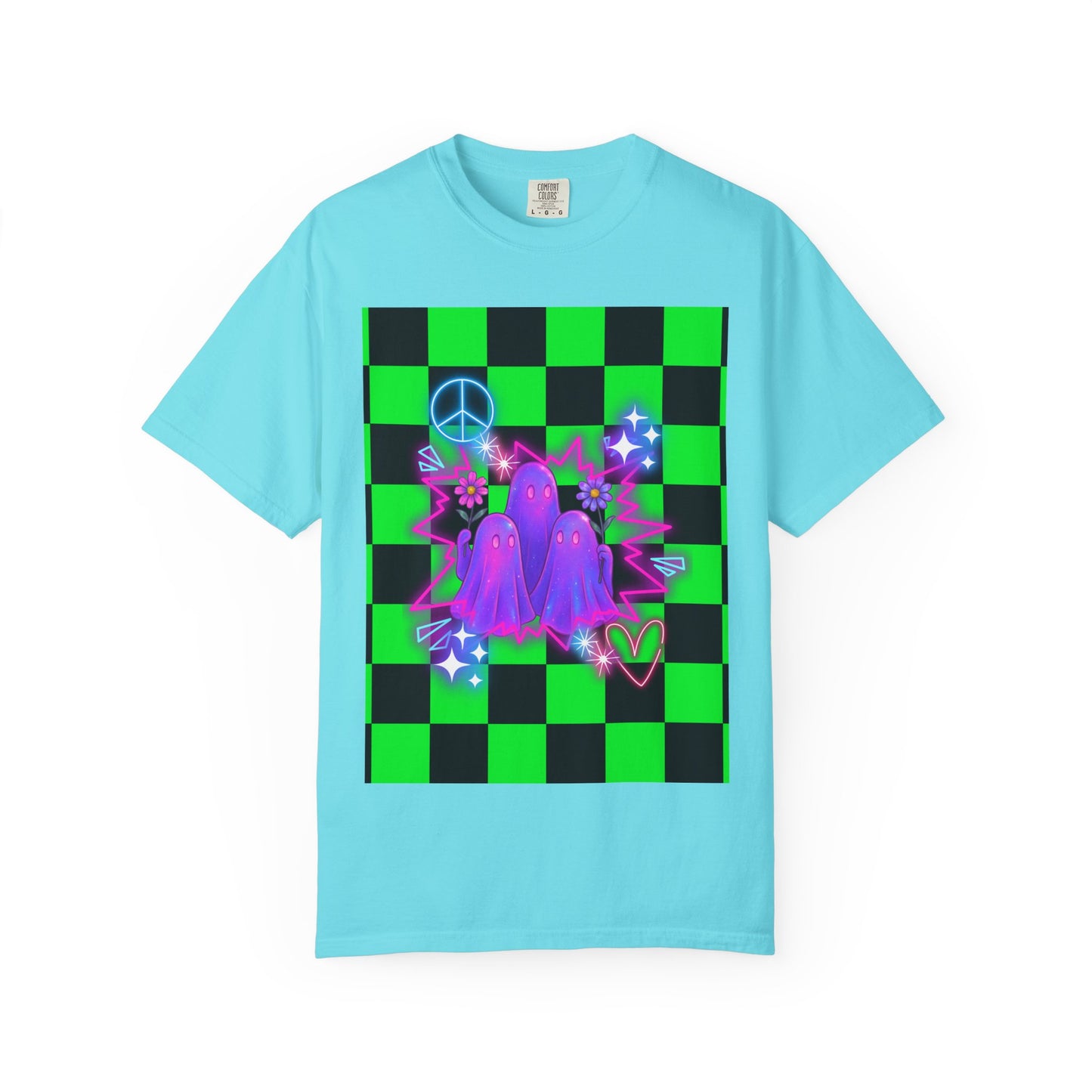 Vibrant Ghost Graphic Tee, Unisex T-shirt, Retro Vibe Shirt, Perfect for Halloween, Party Wear, Casual Style, Unique Gift