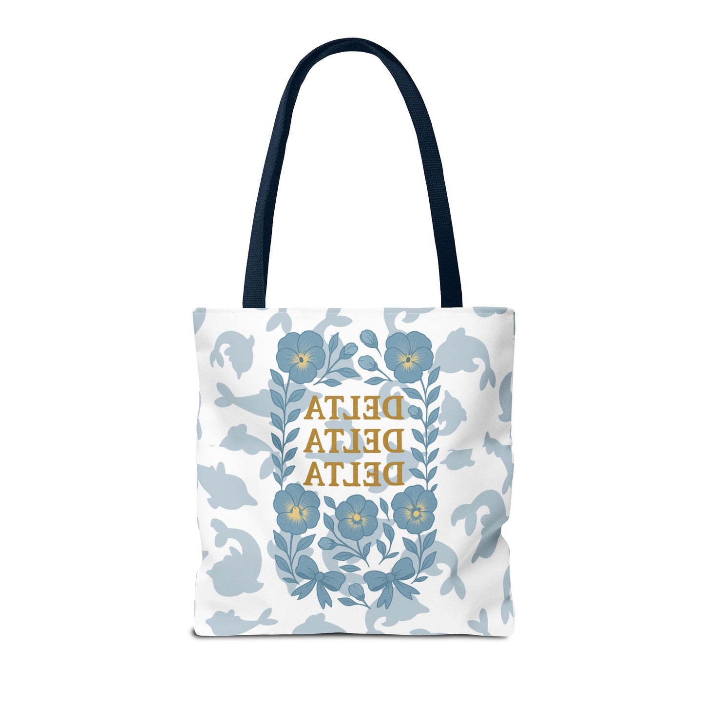 Delta Delta Delta Floral Tote Bag | Sorority Gift | Reusable Shopping Bag | Summer Accessory | Eco-Friendly Bag | Stylish Storage