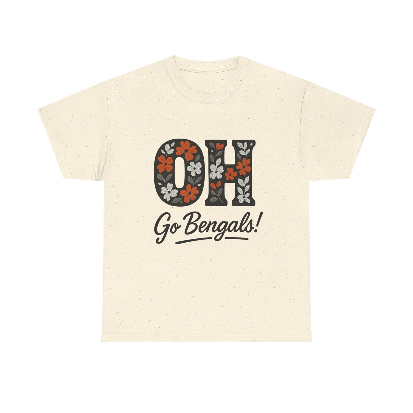 Bengals Floral Tee - Unisex Heavy Cotton