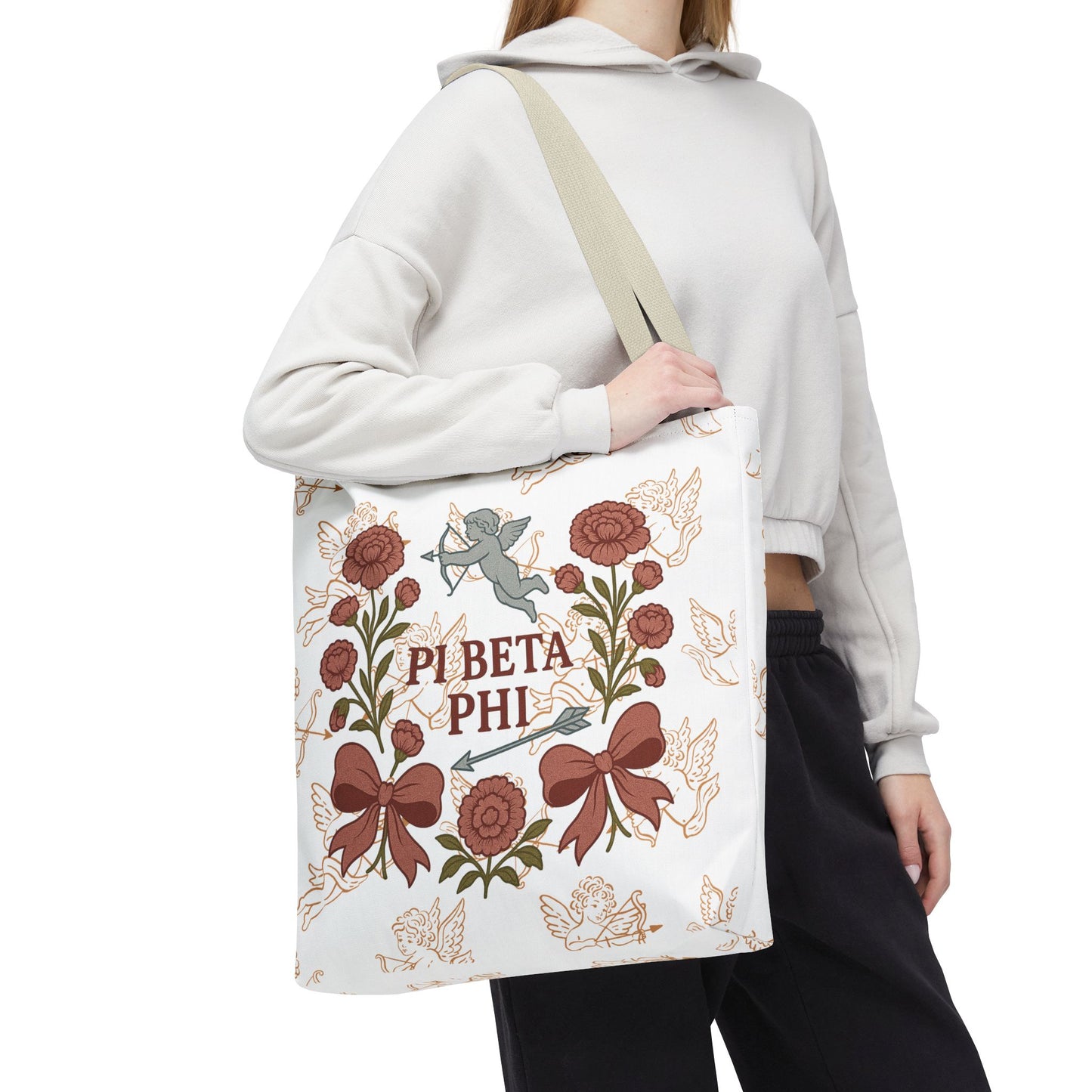 Floral Pi Phi Sorority Tote Bag