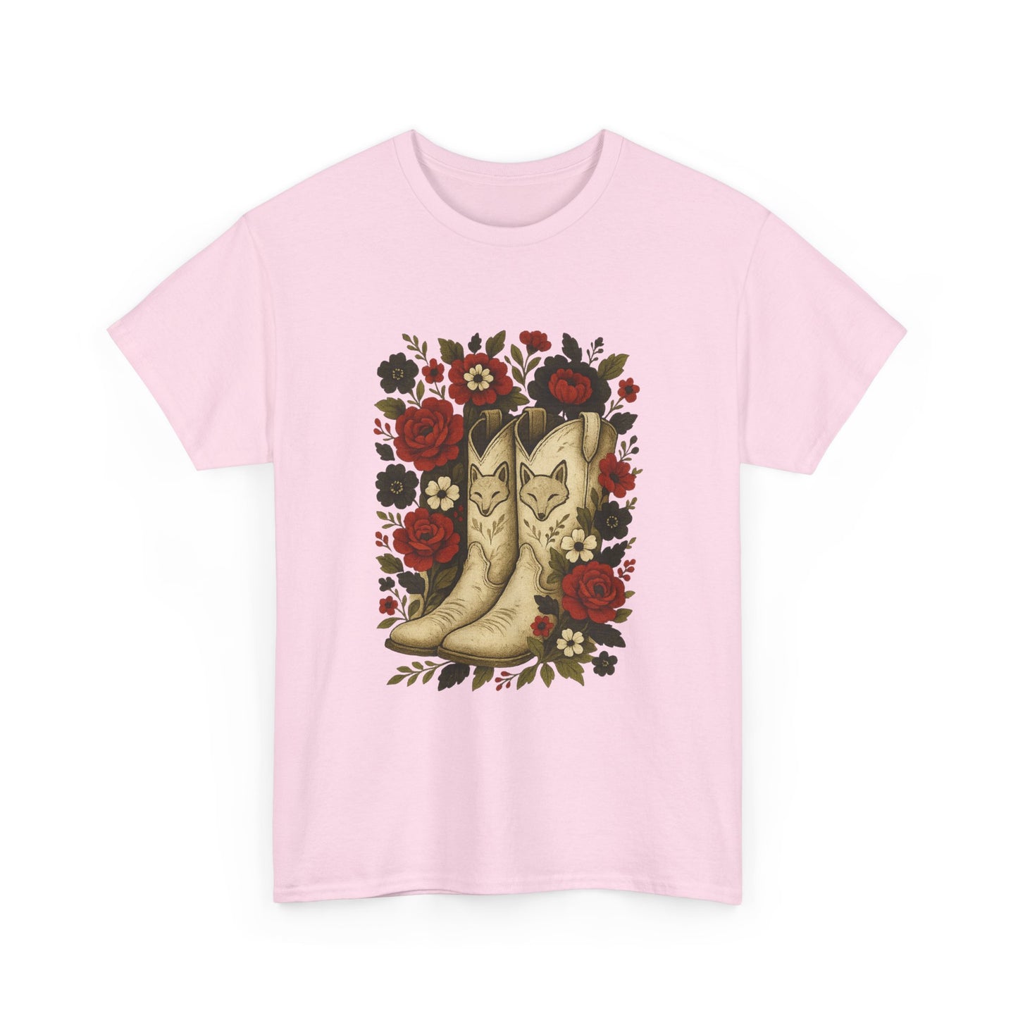 AR State Red Wolves Vintage Floral Cowboy Boots Tee