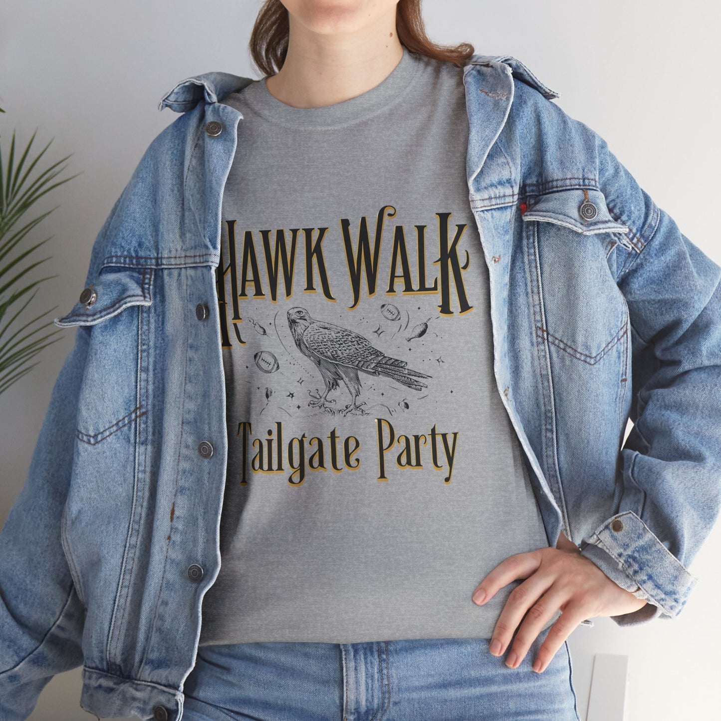 Hawk Walk Tailgate Tee, Unisex Cotton Shirt, Outdoor Event T-Shirt, Festival Wear, Bird Lover Gift, Sports Gathering Apparel