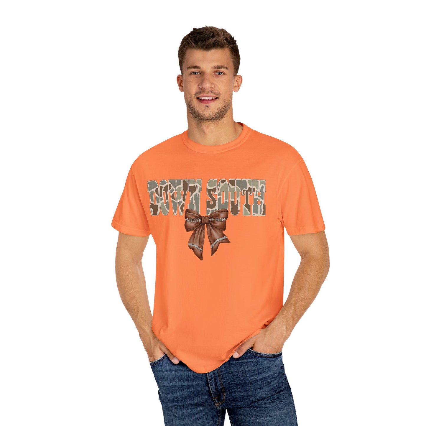 Camo Bow Graphic Tee - Trendy Apparel for Casual Outings and Birthdays