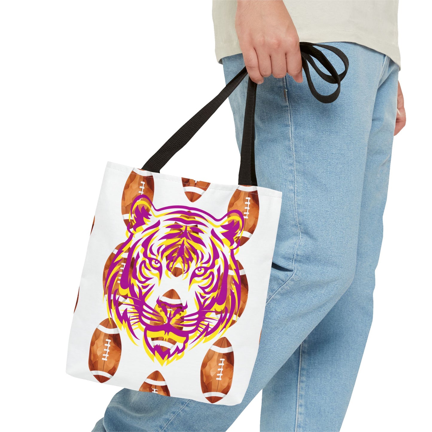 Vibrant Tiger Print Tote Bag - LSU Fans Gift