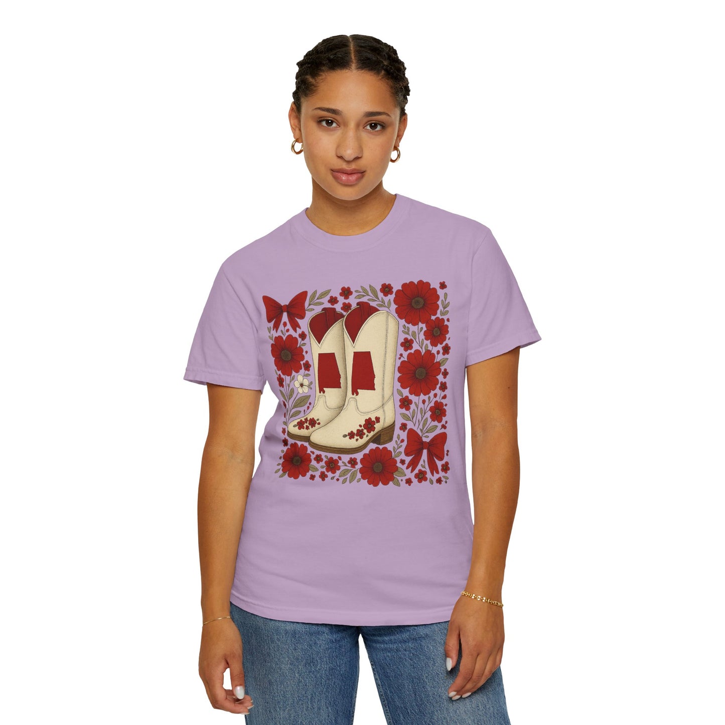 Vintage Cowboy Boots Floral Unisex T-shirt - Alabama Fan, Bama Game Day