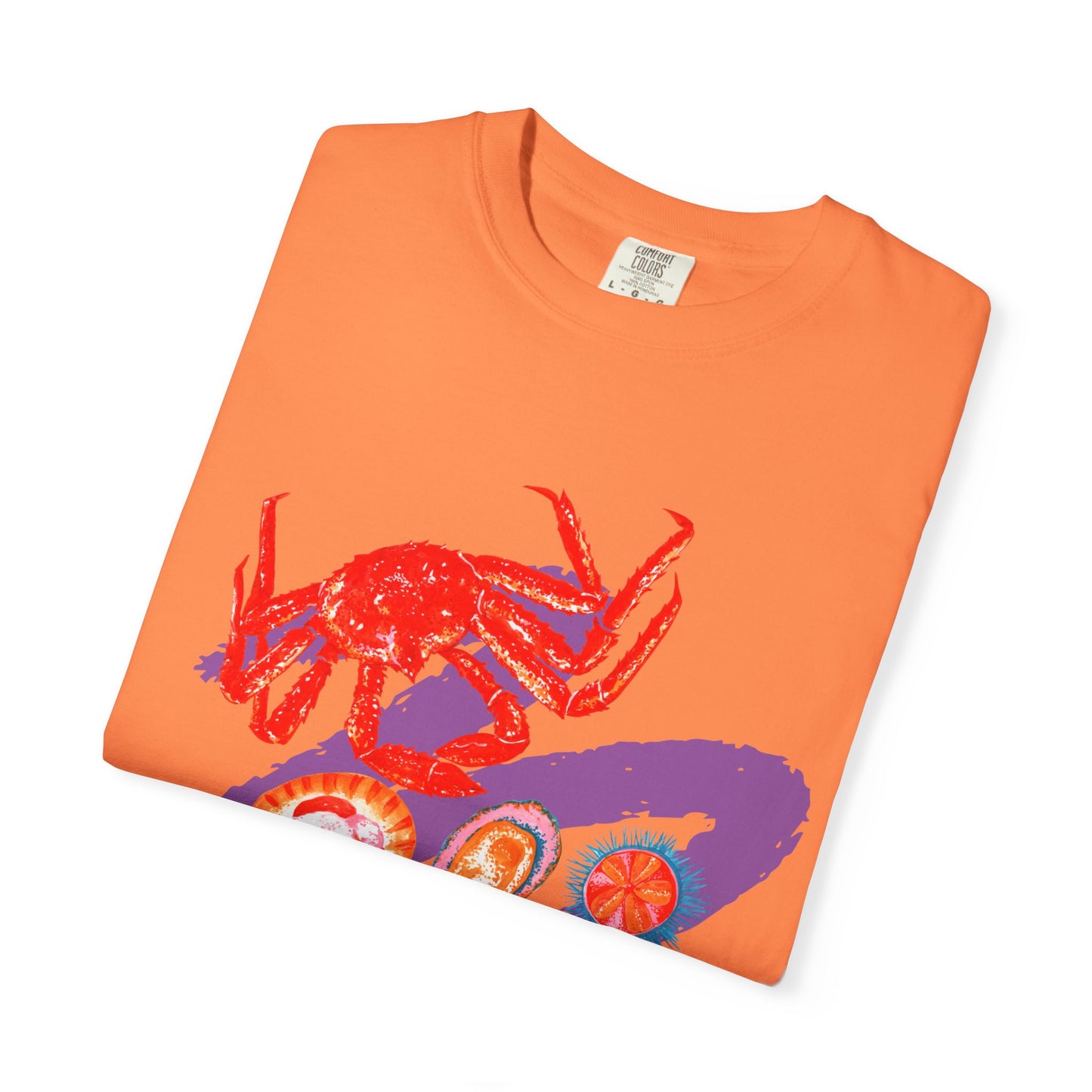 Comfort Colors Vibrant Seafood T-Shirt, French Coastal Tee, Distressed Shirt, Oversized Coquette Aesthetic, Nautical Style