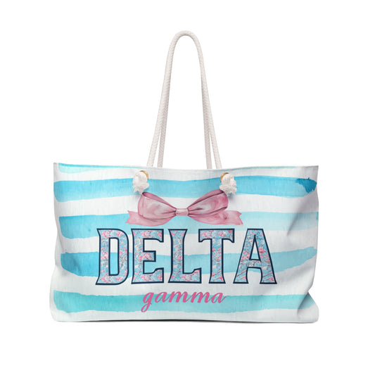 Delta Gamma Weekend Bag, Tote for Sorority Sisters, Travel Bag, College Gift, Girls' Getaway, Stylish Luggage