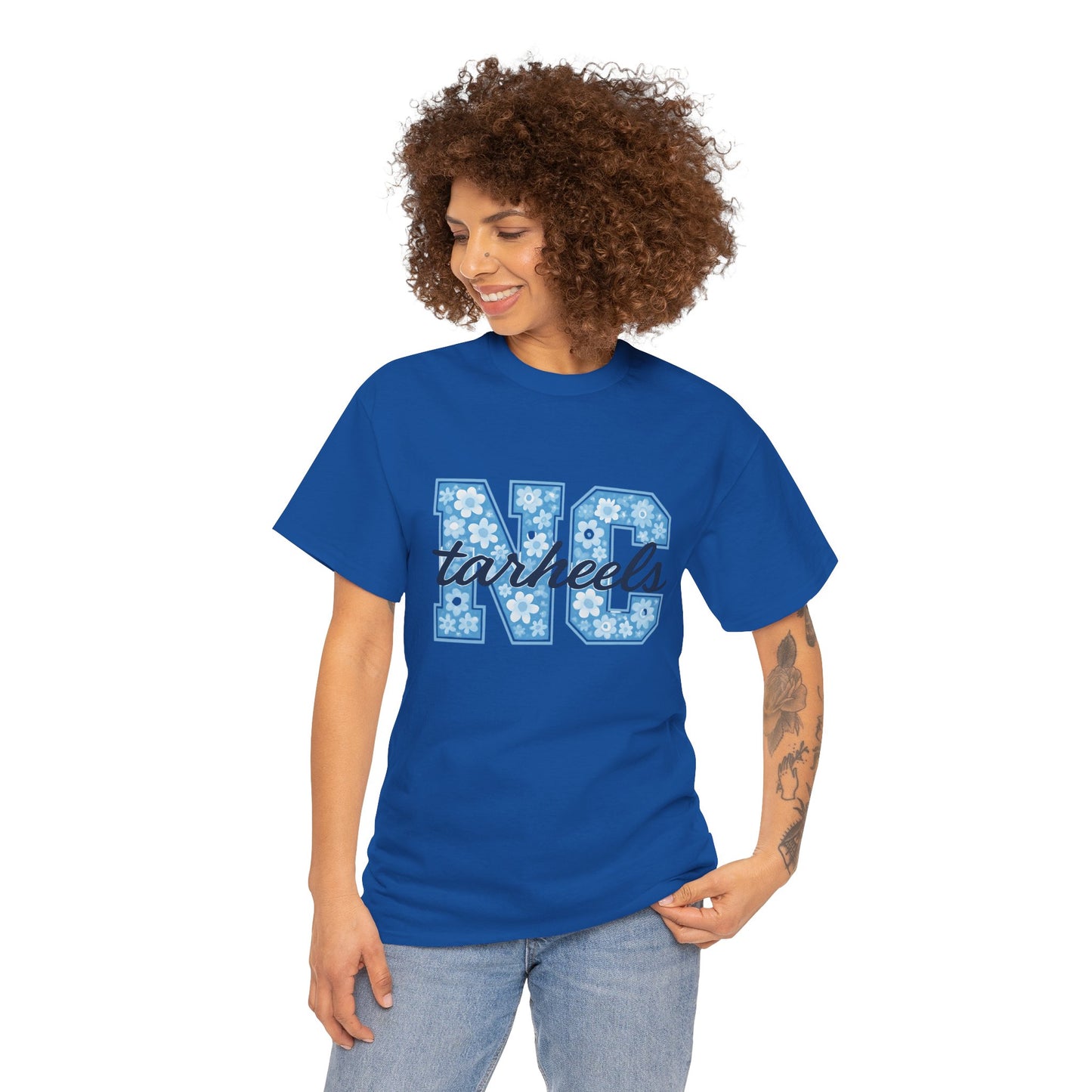 North Carolina Tarheels Unisex Heavy Cotton Tee, College Spirit Wear, Men's and Women's Casual T-Shirt, School Pride Apparel, Gift for Fans