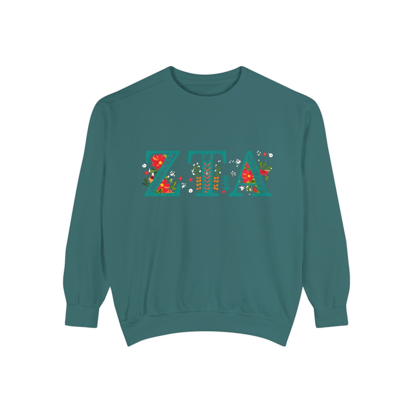 Floral ZTA Unisex Sweatshirt - Cozy Sweater for Sorority Sisters, Perfect Gift, Casual Wear, Spring Outfits, College Apparel