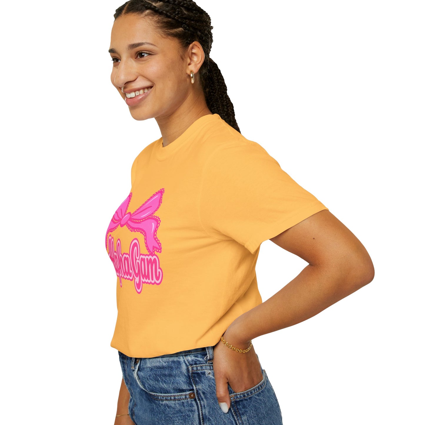 AlphaGam Bow T-Shirt | Unisex Garment-Dyed Tee for Sorority Sisters, College Apparel, Gifts for Greek Life, Casual Outfit, Sorority [...]