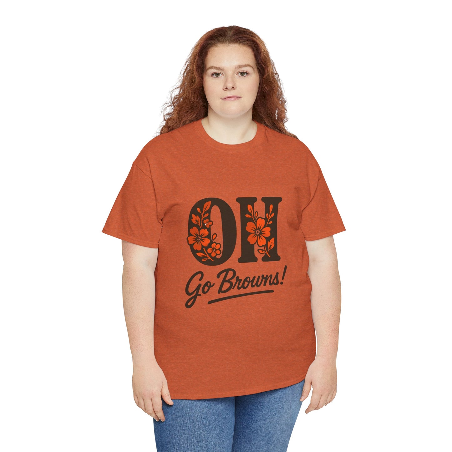 OH Go Browns Floral Unisex Tee, Fan Apparel, Game Day Shirt, Casual Wear, Gift for Sports Lovers