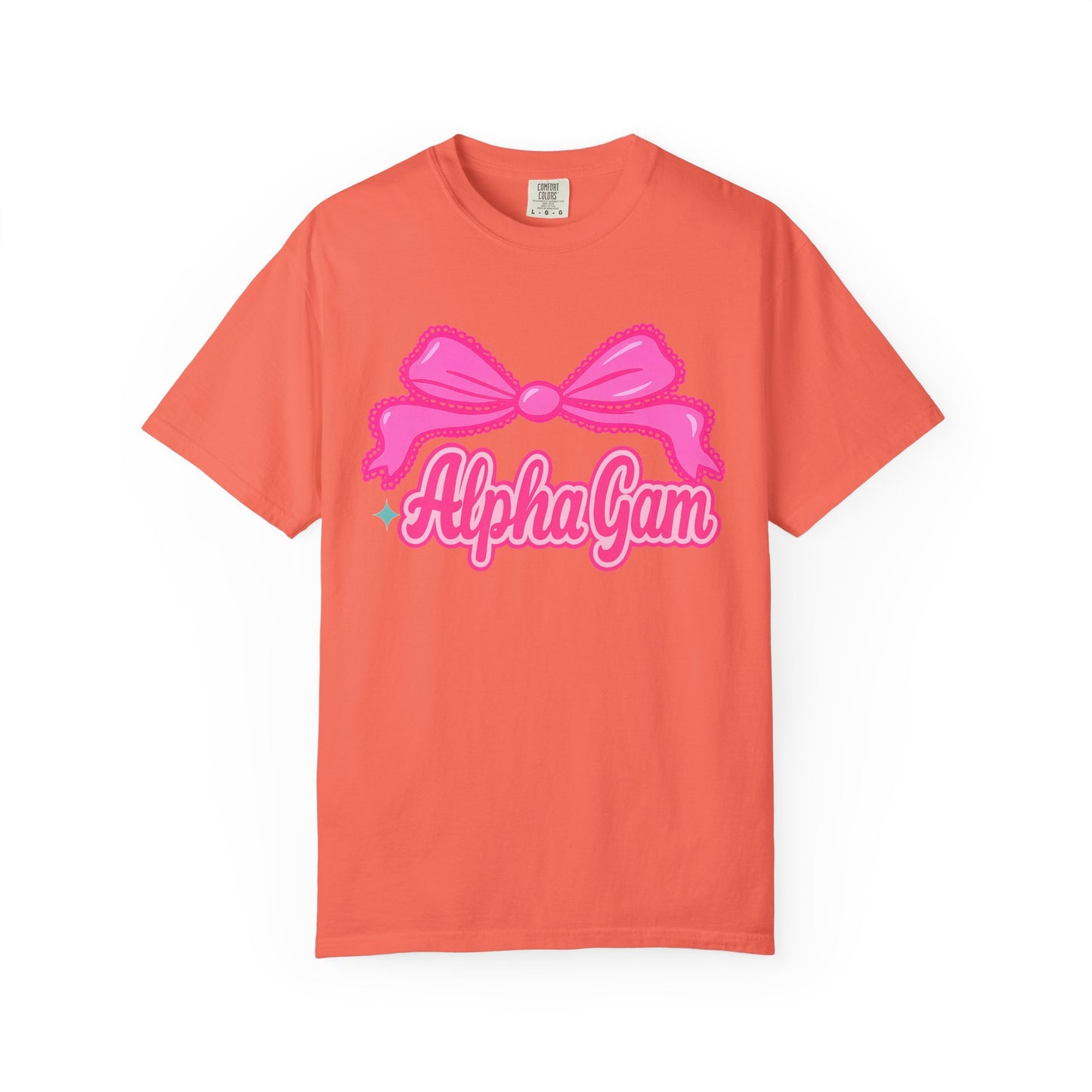 AlphaGam Bow T-Shirt | Unisex Garment-Dyed Tee for Sorority Sisters, College Apparel, Gifts for Greek Life, Casual Outfit, Sorority [...]