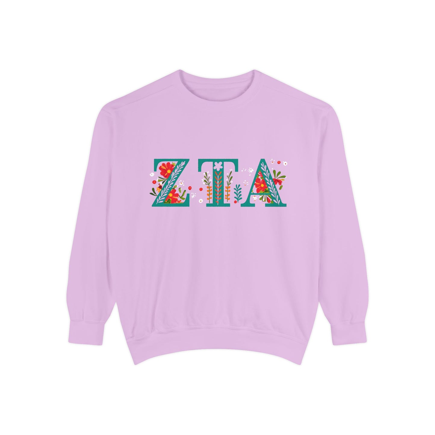 Floral ZTA Unisex Sweatshirt - Cozy Sweater for Sorority Sisters, Perfect Gift, Casual Wear, Spring Outfits, College Apparel