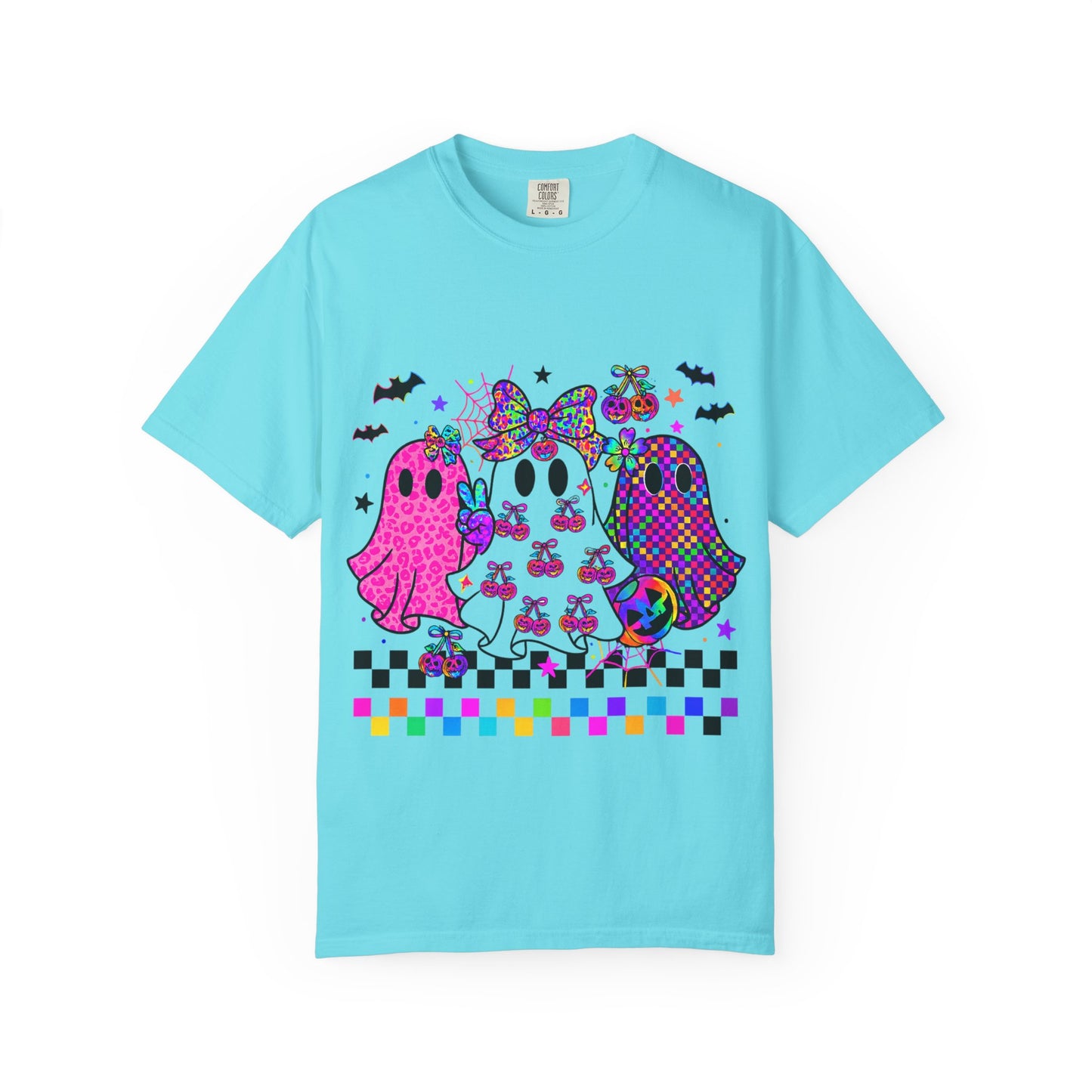 Colorful Ghost-Themed Unisex T-Shirt, Spooky Tee, Halloween Apparel, Festival Shirt, Gift for Ghost Lovers, Fun Casual Wear