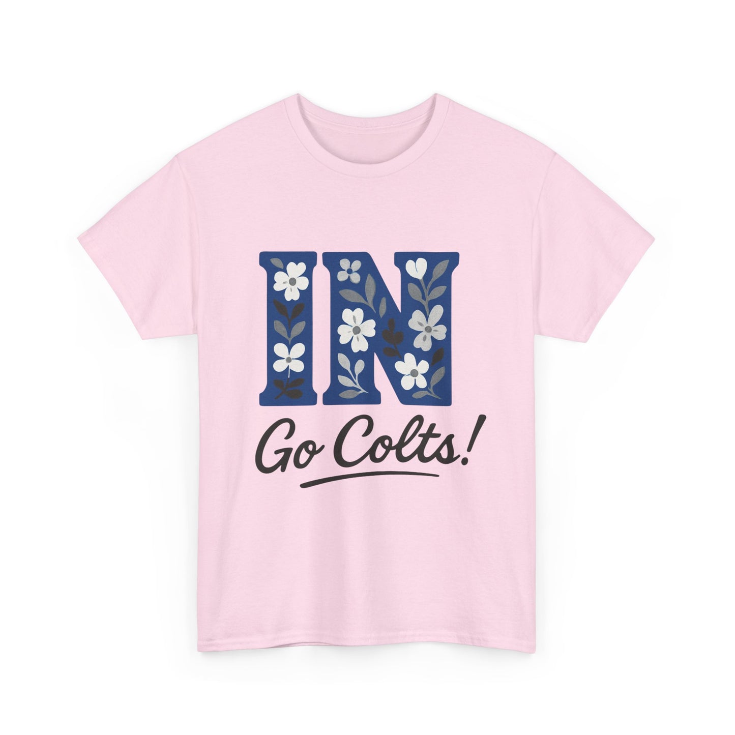 Floral Colts Tee | Unisex Heavy Cotton Tee for Sports Fans, Indiana Pride