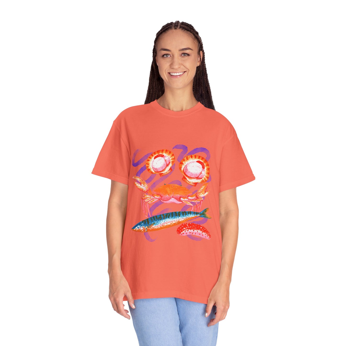 Retro Seafood Graphic T-Shirt - Fresh Catch Comfort Colors Tee