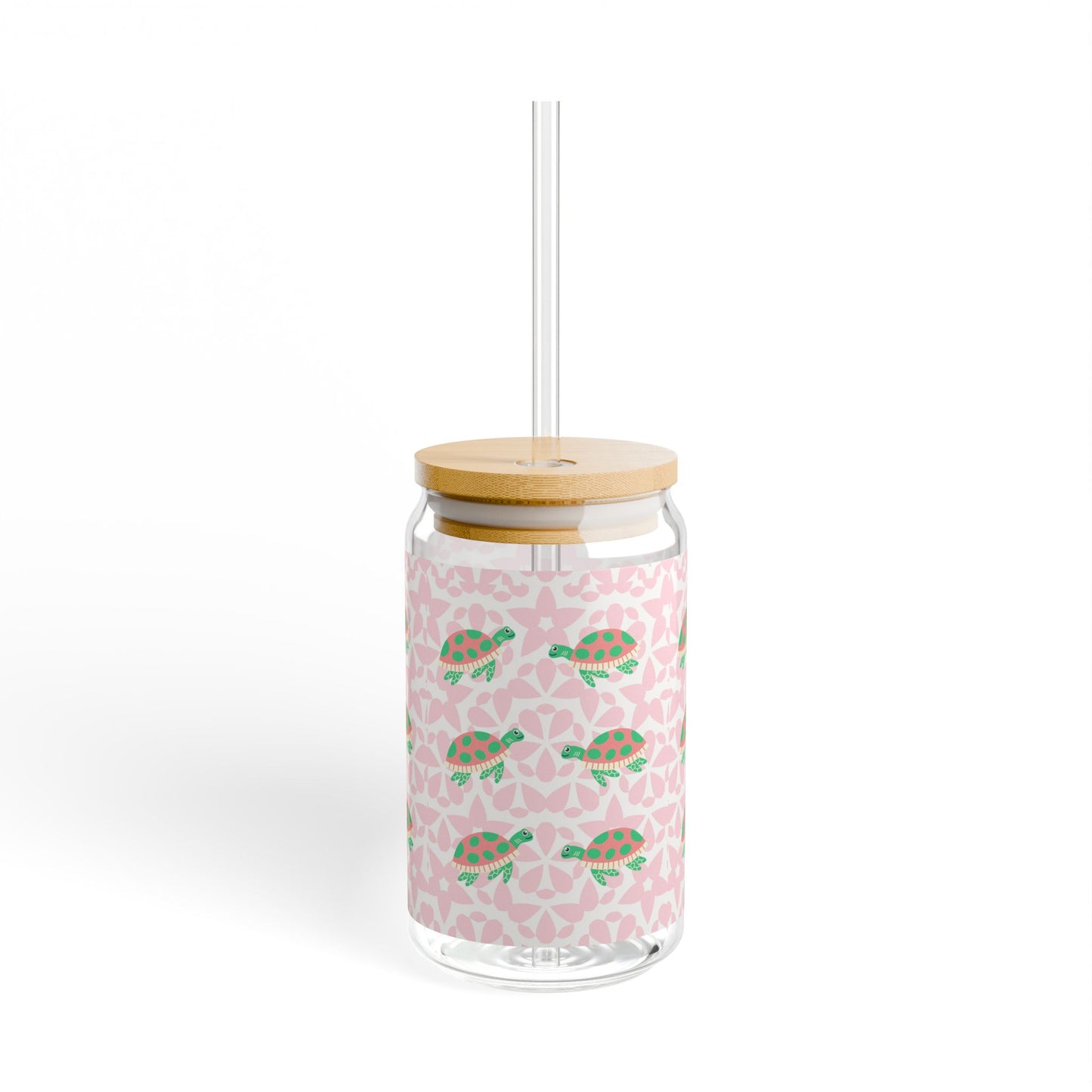 Delta Zeta Charming 16oz Sipper Glass with Eco-Friendly Bamboo Lid, Perfect for Smoothies, Juices, Parties, Summer Gatherings, Gifts