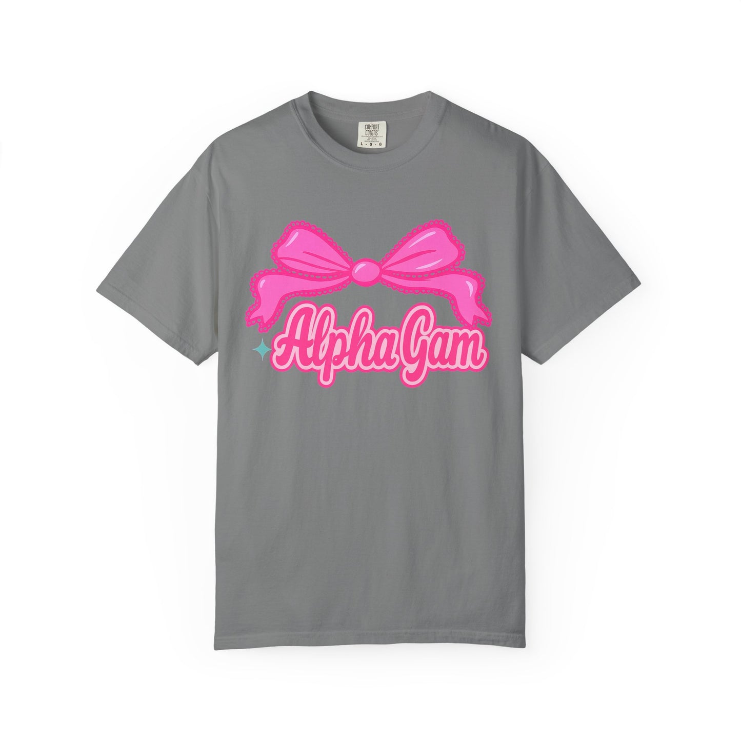 AlphaGam Bow T-Shirt | Unisex Garment-Dyed Tee for Sorority Sisters, College Apparel, Gifts for Greek Life, Casual Outfit, Sorority [...]