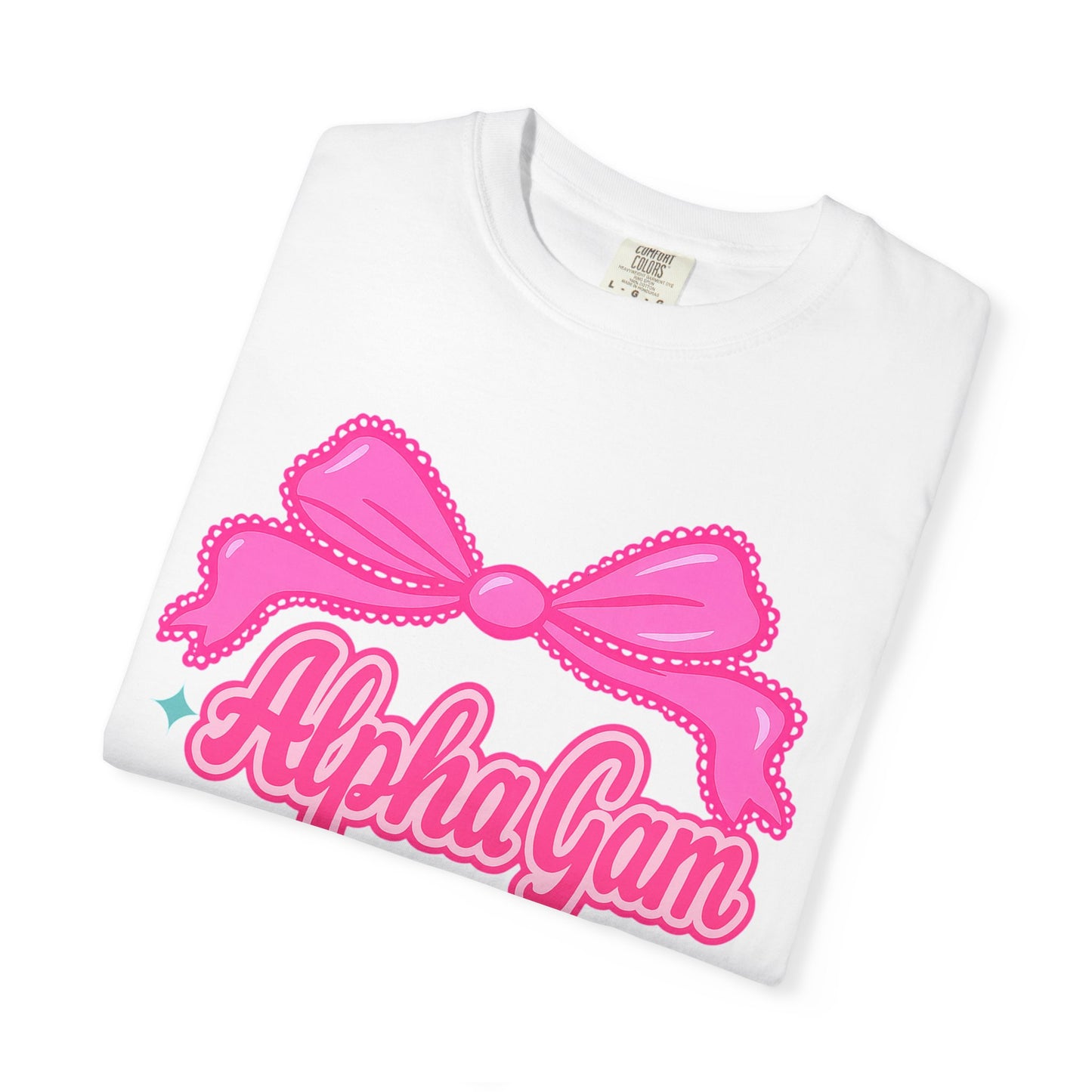 AlphaGam Bow T-Shirt | Unisex Garment-Dyed Tee for Sorority Sisters, College Apparel, Gifts for Greek Life, Casual Outfit, Sorority [...]