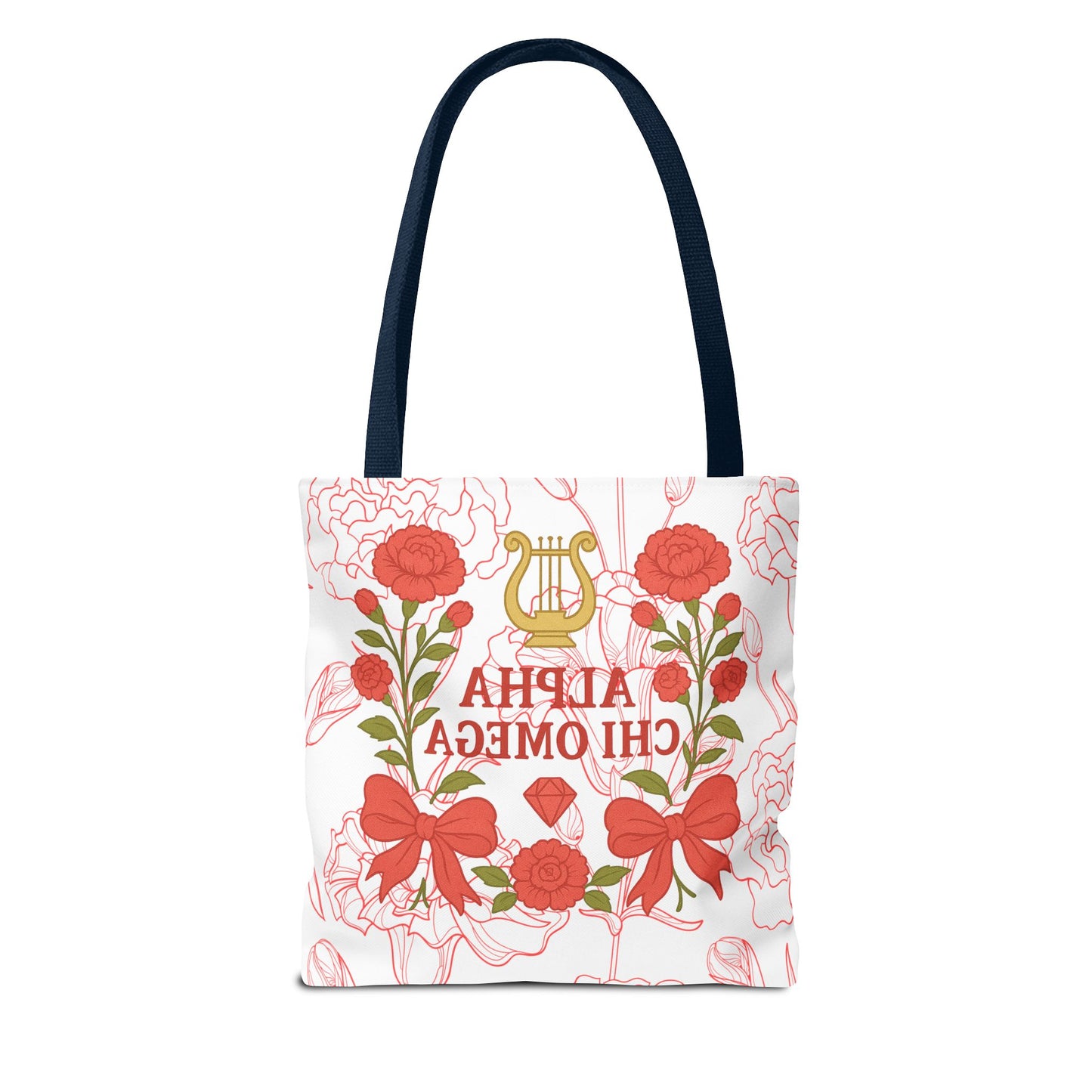 Floral Sorority Alpha Chi Omega Tote Bag, College Essentials, Gift for Sorority Sisters, Eco-Friendly Shopping Tote, Alpha Chi Omega Apparel