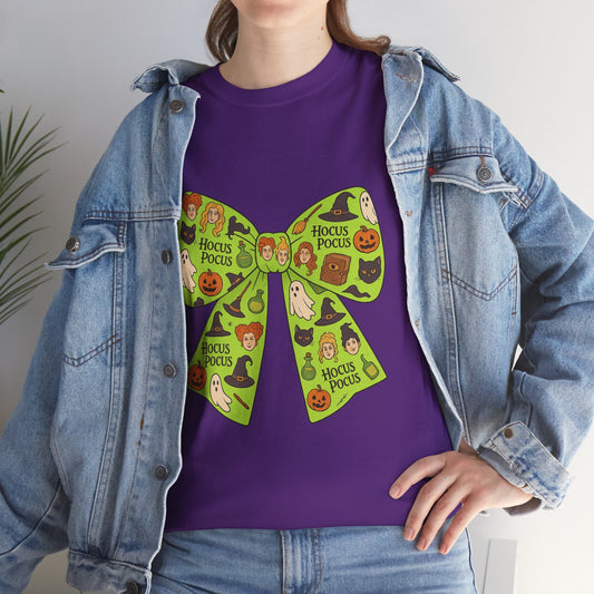 Halloween Graphic Tee, Spooky Season Unisex Shirt, Hocus Pocus Bow Tee, Autumn Style Shirt, Trick or Treat Apparel