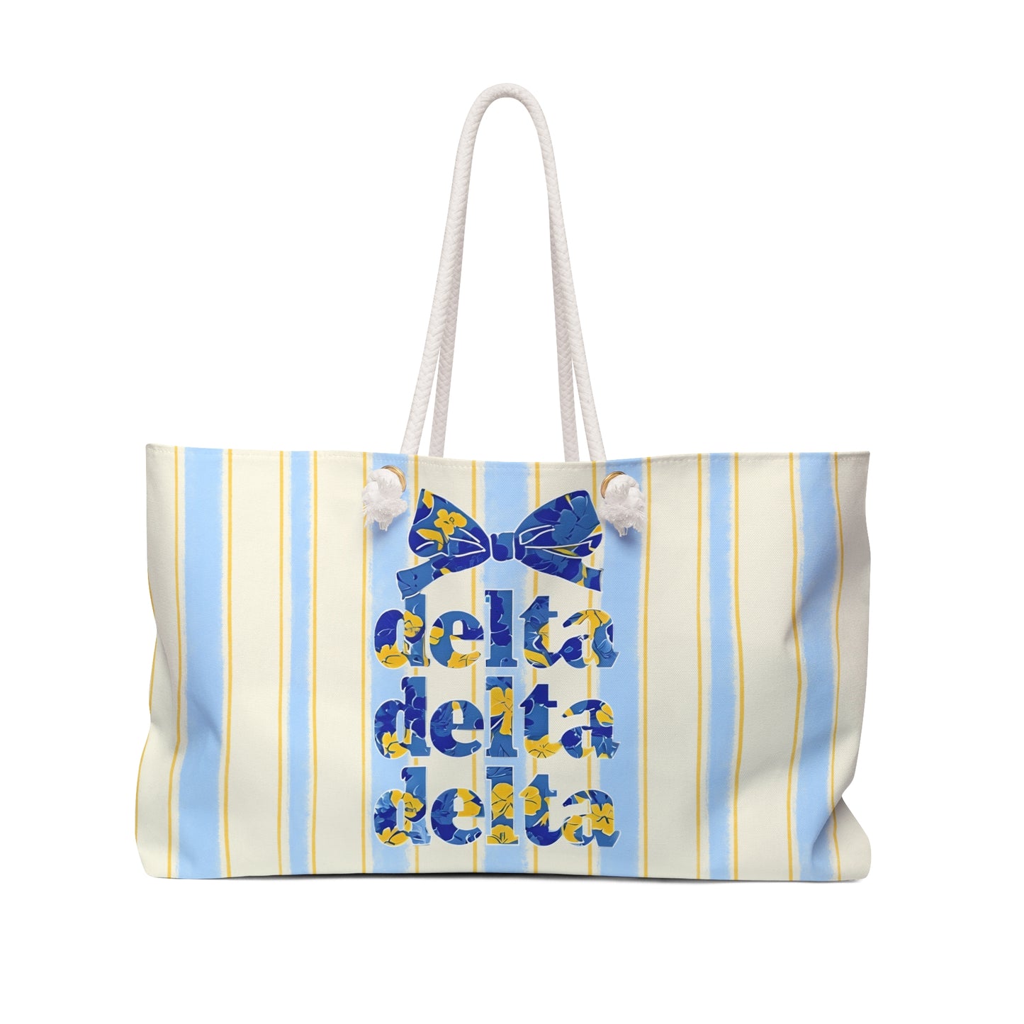 Chic Weekender Bag for Travelers, Stylish Tote for Girls' Getaways, Perfect for Beach Days, Gym, Gifts, Delta Delta Delta