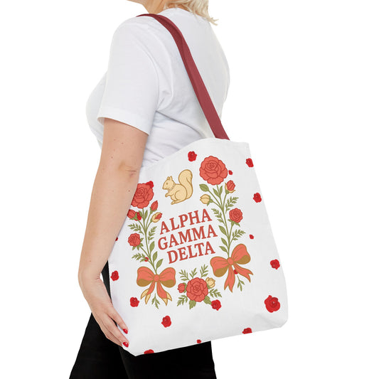 Floral Tote Bag | Alpha Gamma Delta Collection | Perfect for Sorority Events & Graduates