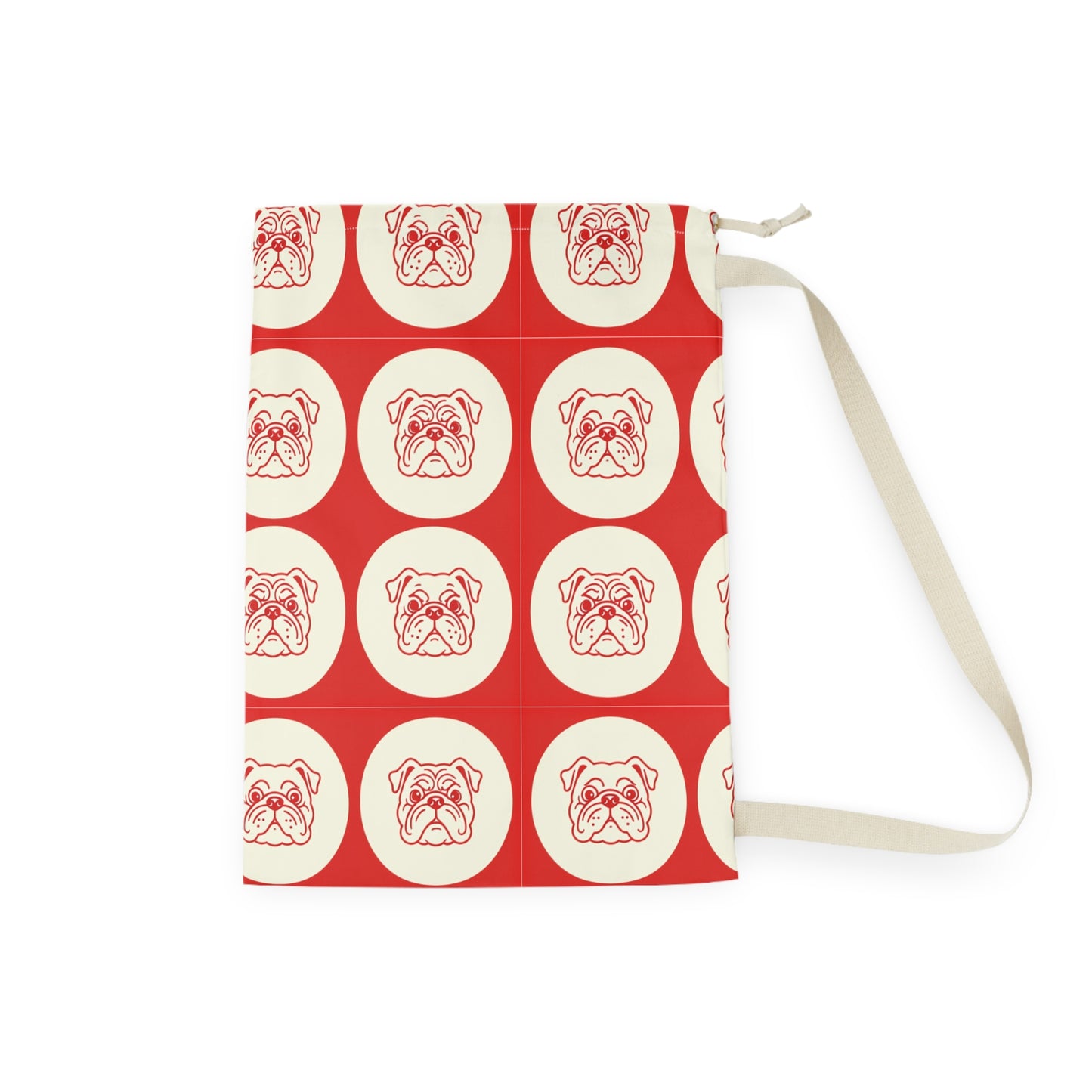 Bulldog Pattern Laundry Bag, Dog Lover Gift, Red and Cream Design, Georgia Graduation Gift, College Dorm Room, Georgia Bulldogs