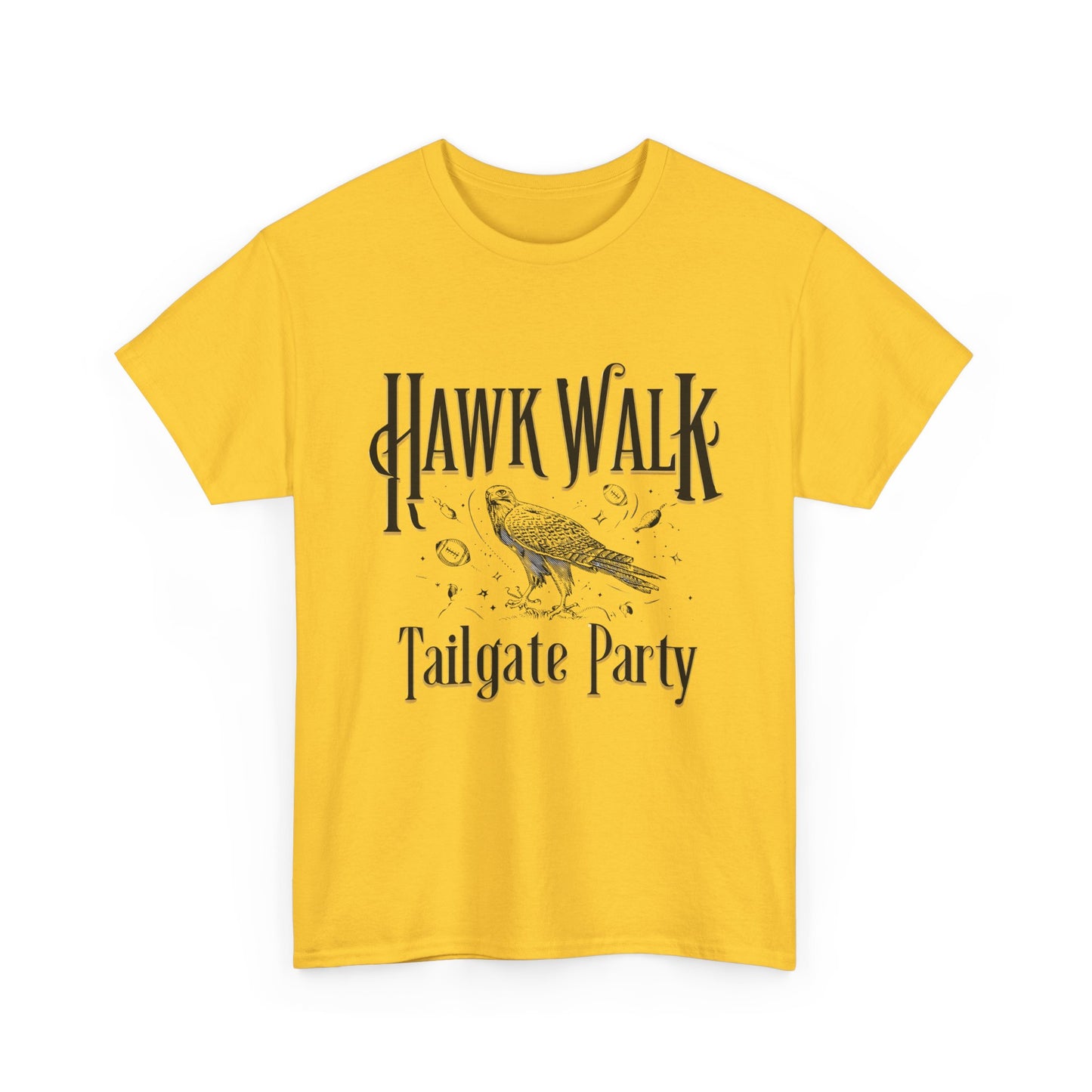Hawk Walk Tailgate Tee, Unisex Cotton Shirt, Outdoor Event T-Shirt, Festival Wear, Bird Lover Gift, Sports Gathering Apparel