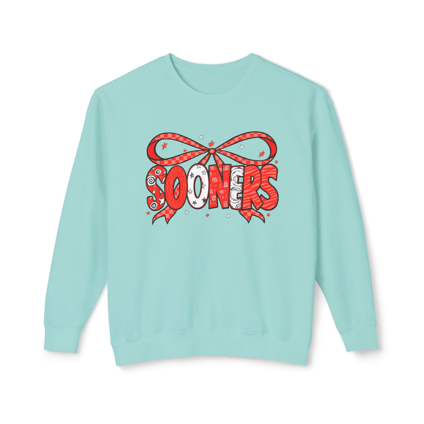 Festive Crewneck Sweatshirt with Cheerful Bow Design