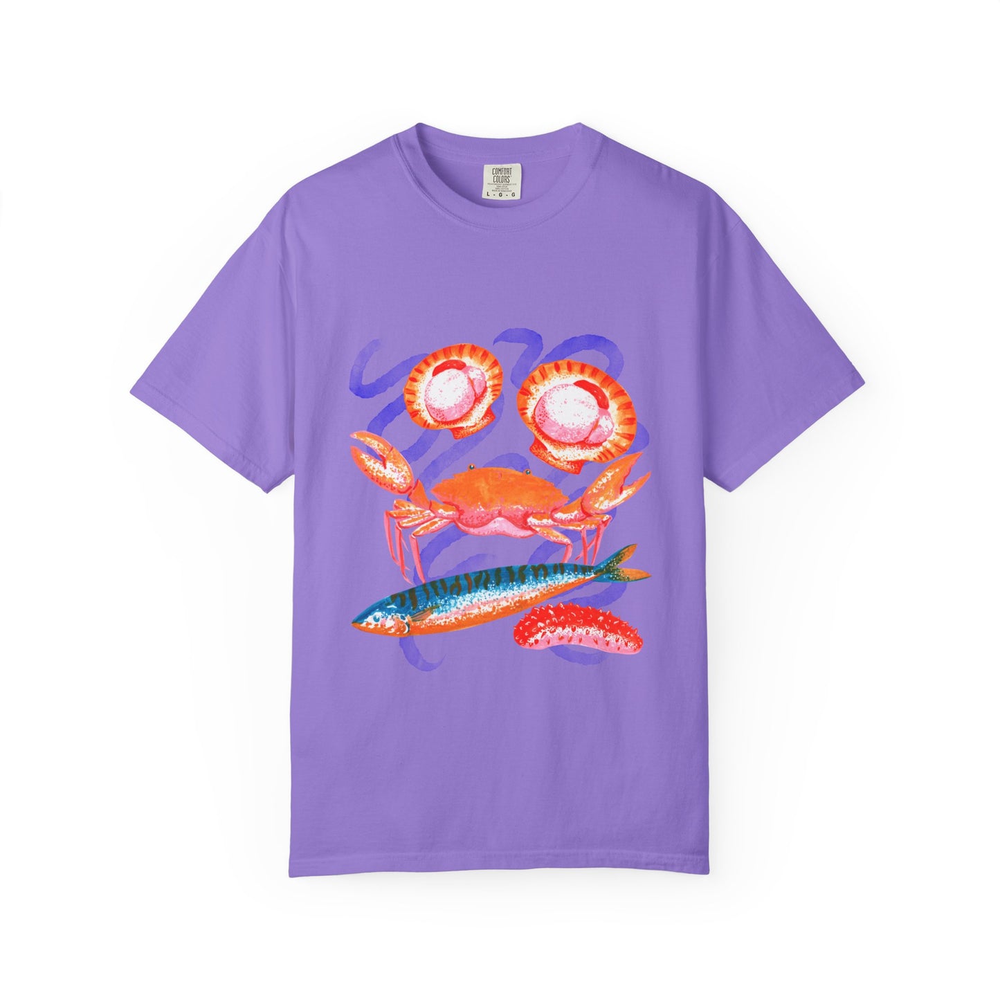 Retro Seafood Graphic T-Shirt - Fresh Catch Comfort Colors Tee