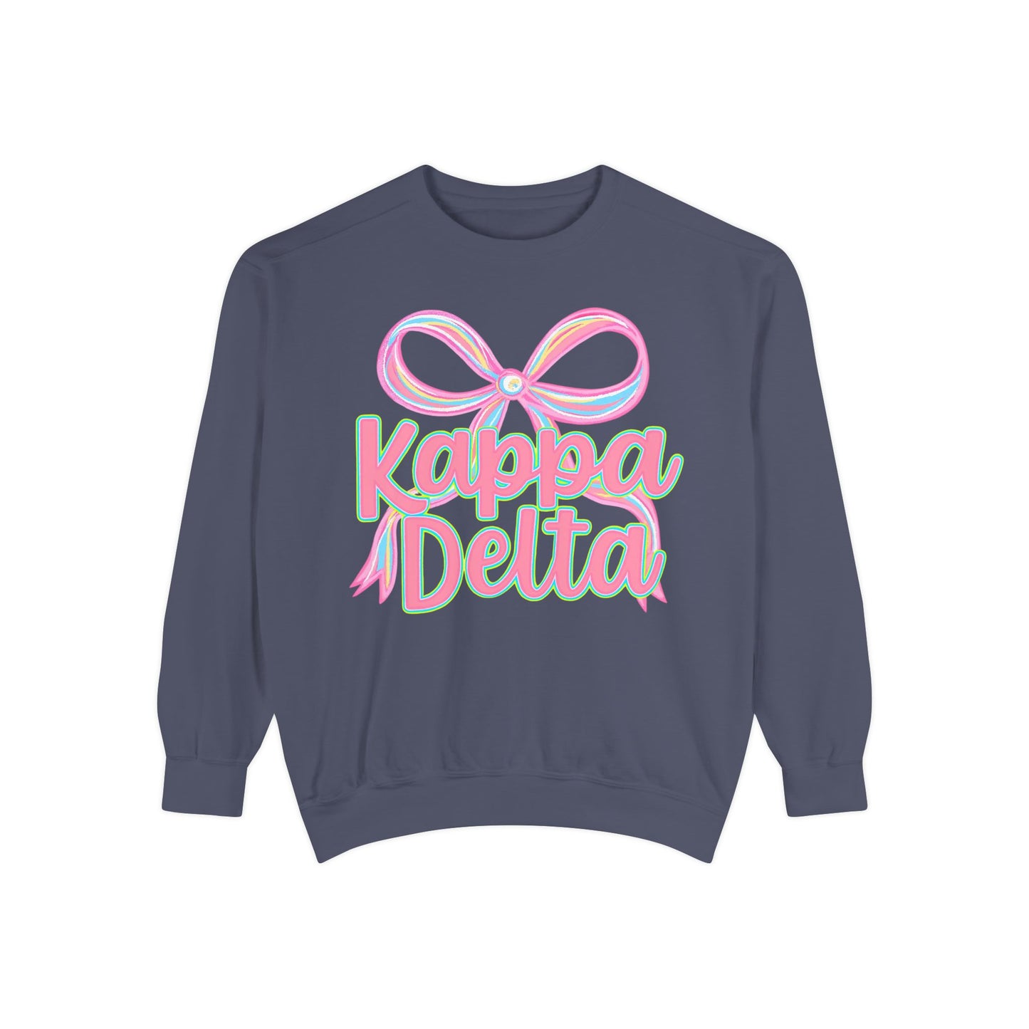 KD Comfort Colors Garment-Dyed Sweatshirt, Sorority Apparel, Cozy Gift, College Sweatshirt, Valentine's Day Gift, Customizable Sweater