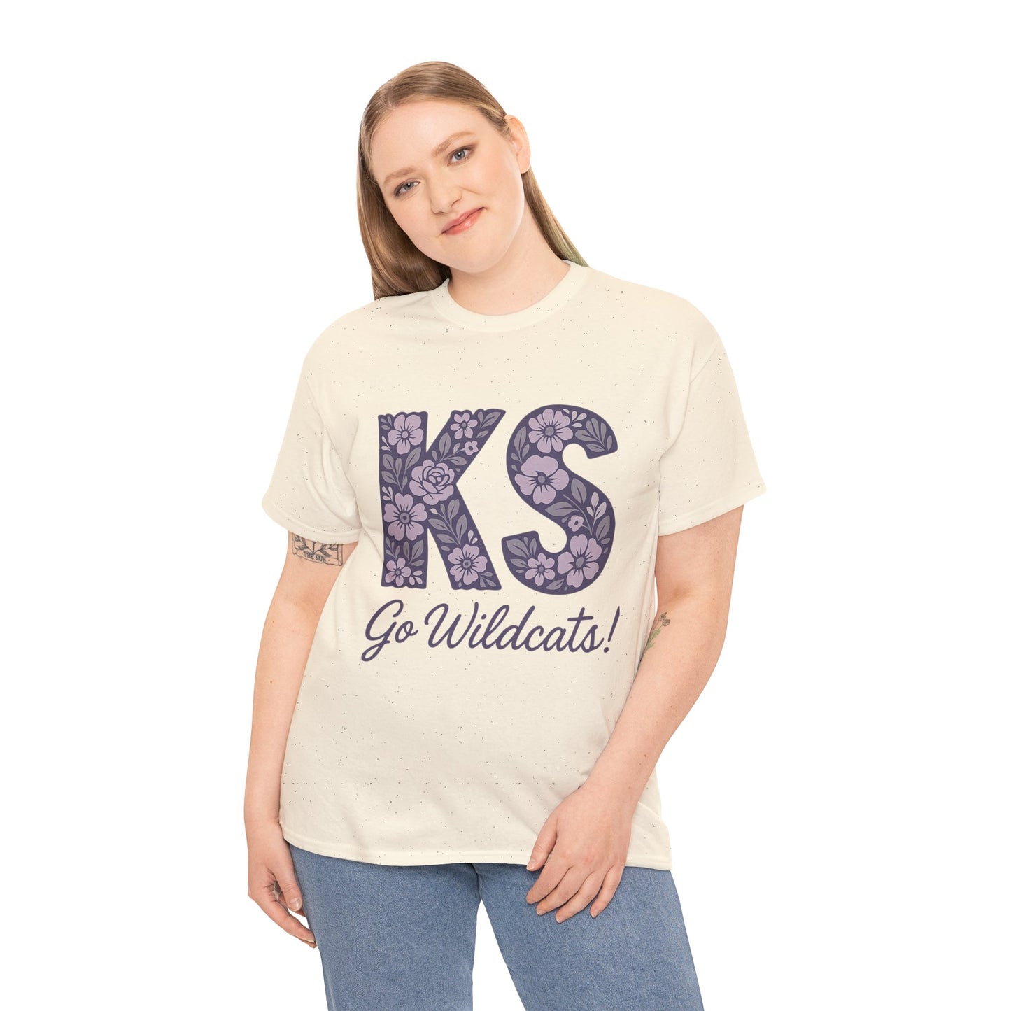 KS Floral Team Spirit Tee: Celebrate Kansas State Wildcats in Style, Perfect for Sports Events, Gifts, & Casual Wear