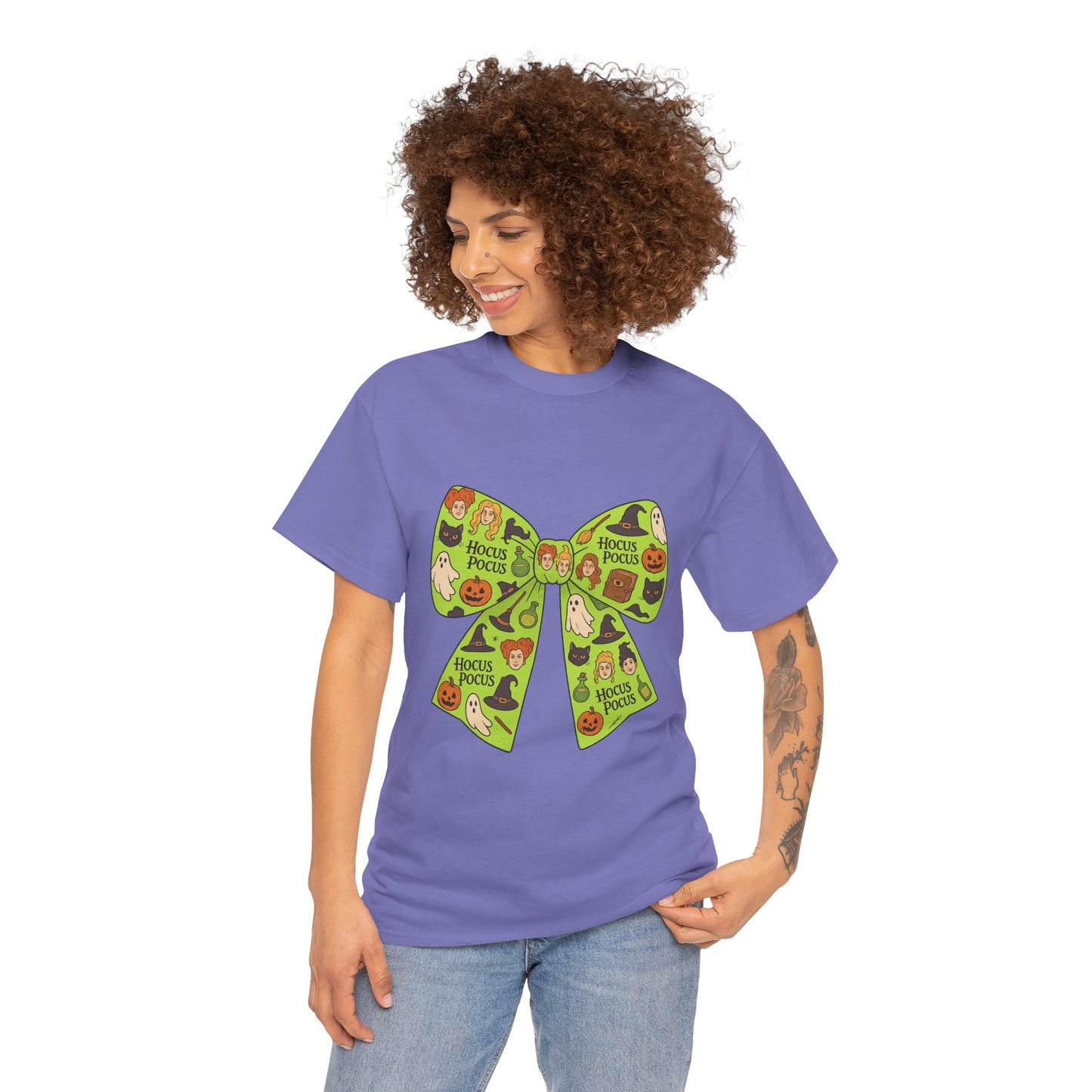 Halloween Graphic Tee, Spooky Season Unisex Shirt, Hocus Pocus Bow Tee, Autumn Style Shirt, Trick or Treat Apparel