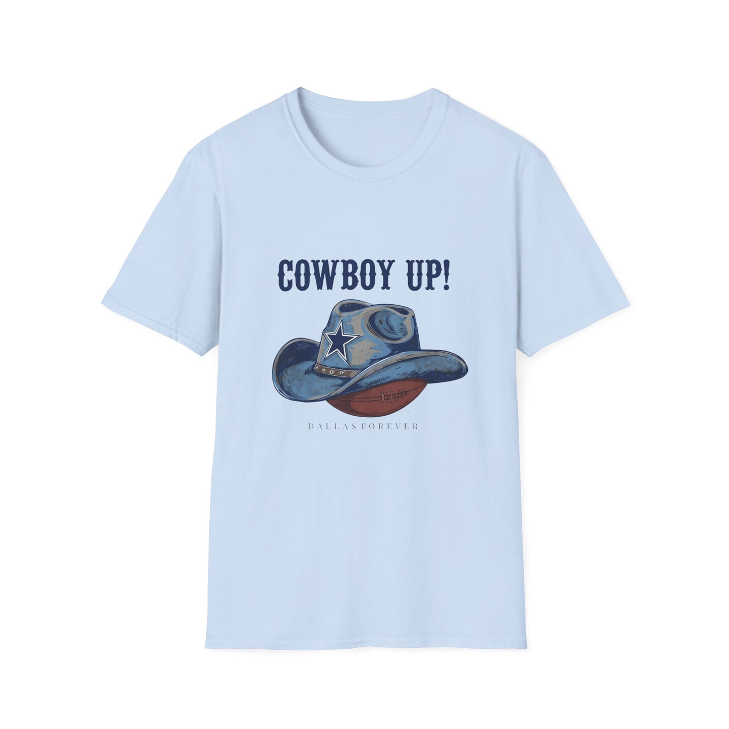 Cowboy Up! Unisex Softstyle T-Shirt - Casual Western Tee for Rodeos, Country Events, Fun Graphic Shirt, Everyday Wear