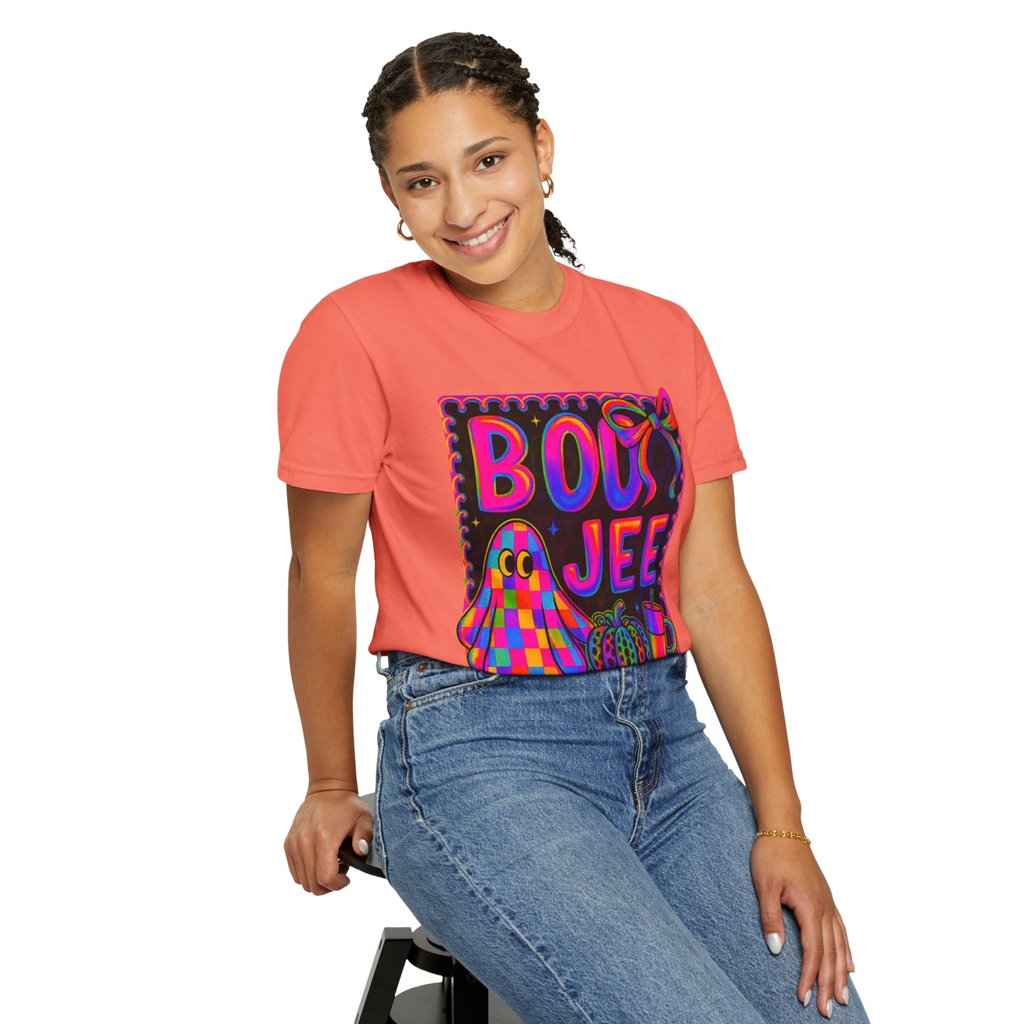 BOOJee Retro Comfort Colors, Garment-Dyed T-shirt, Colorful Graphic Tee, Unisex Streetwear, Fun Gift, Festival Fashion, Vegan Style