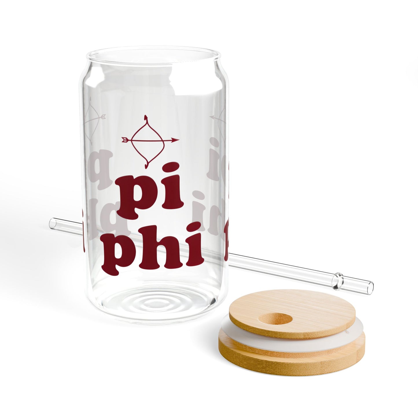 Pi Phi Sorority Sipper Glass