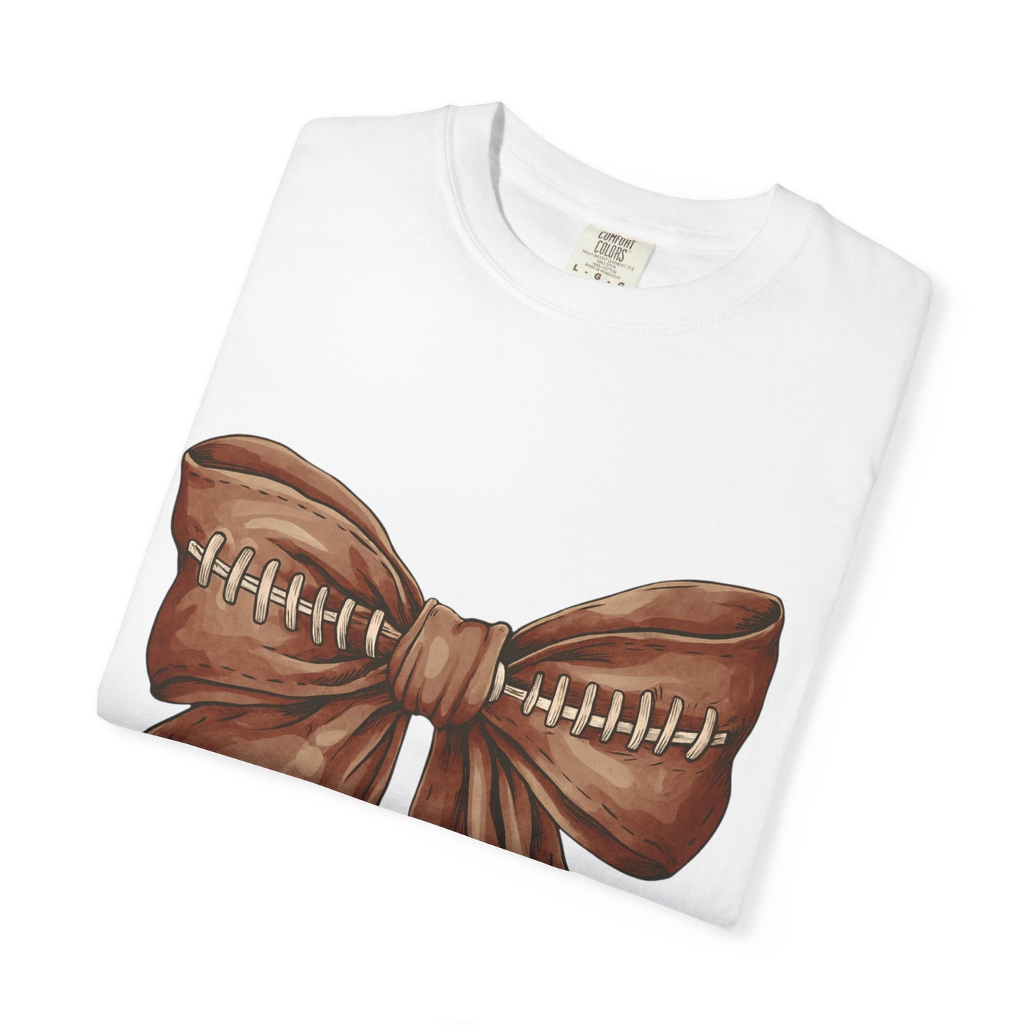 Football Bow T-Shirt: Unisex Casual Wear for Game Day Apparel