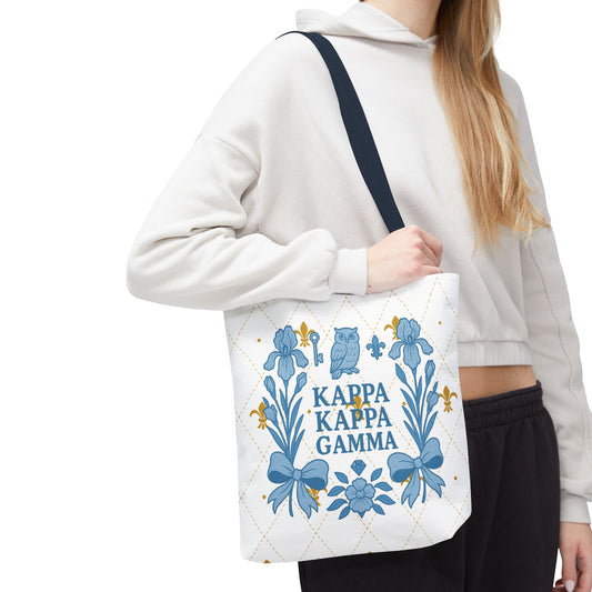 Floral KKG Sorority Tote Bag | College Student Gift, Event Tote