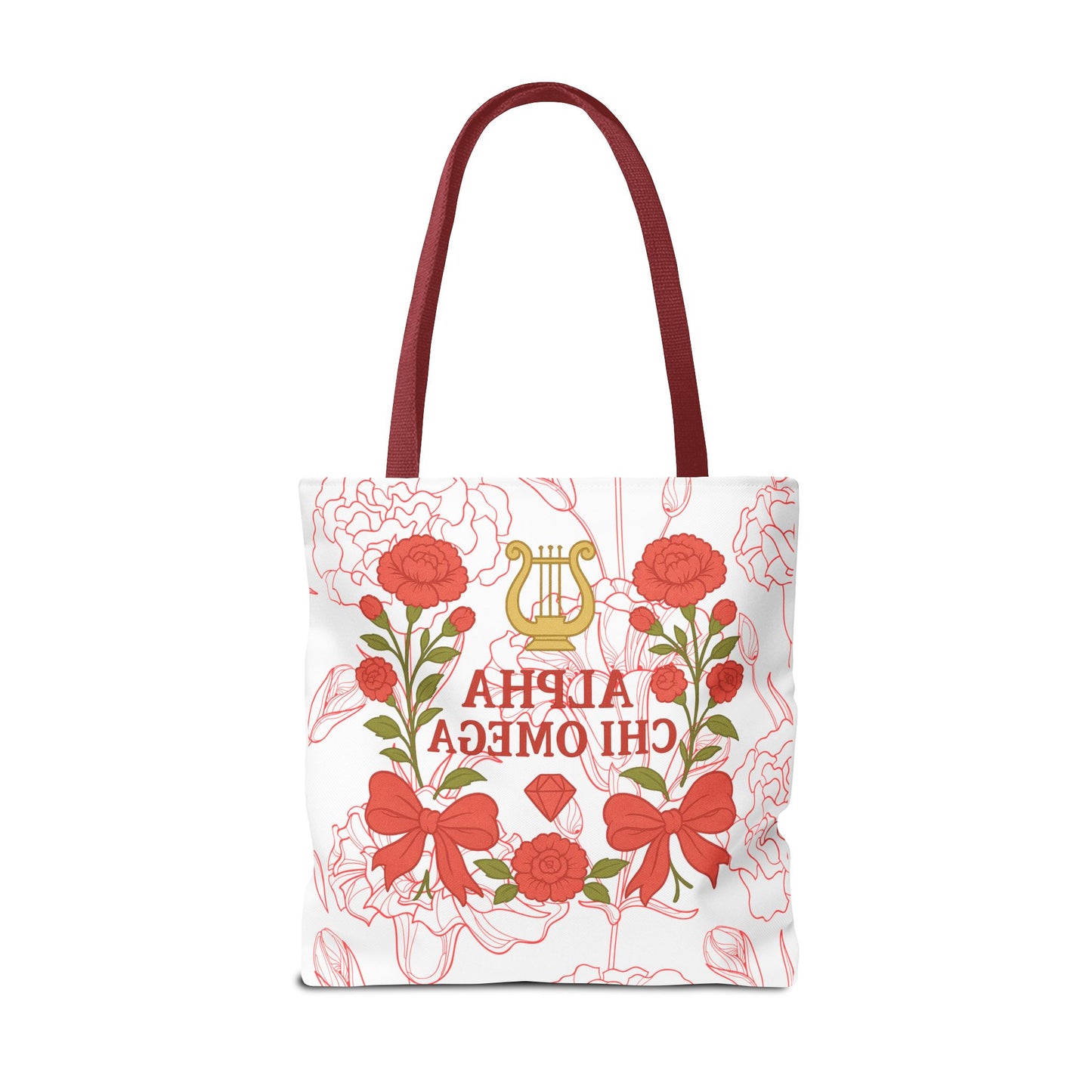 Floral Sorority Alpha Chi Omega Tote Bag, College Essentials, Gift for Sorority Sisters, Eco-Friendly Shopping Tote, Alpha Chi Omega Apparel